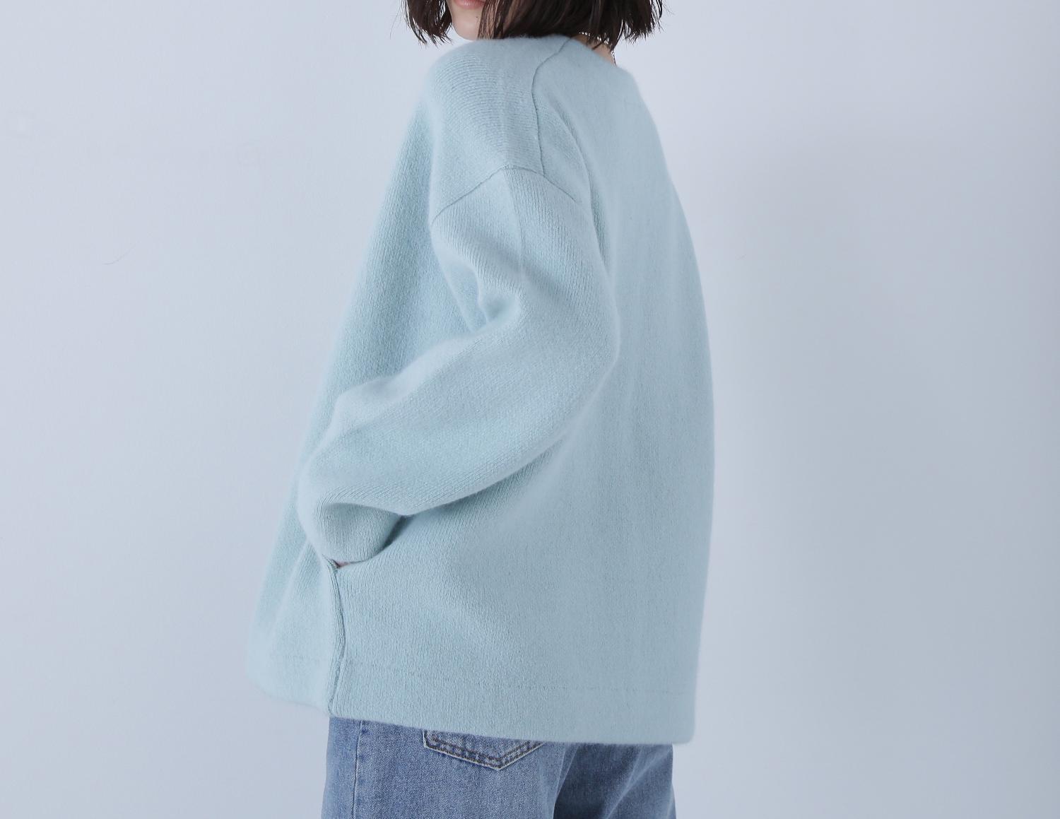 FOX接結コーディガン ペールグリーン