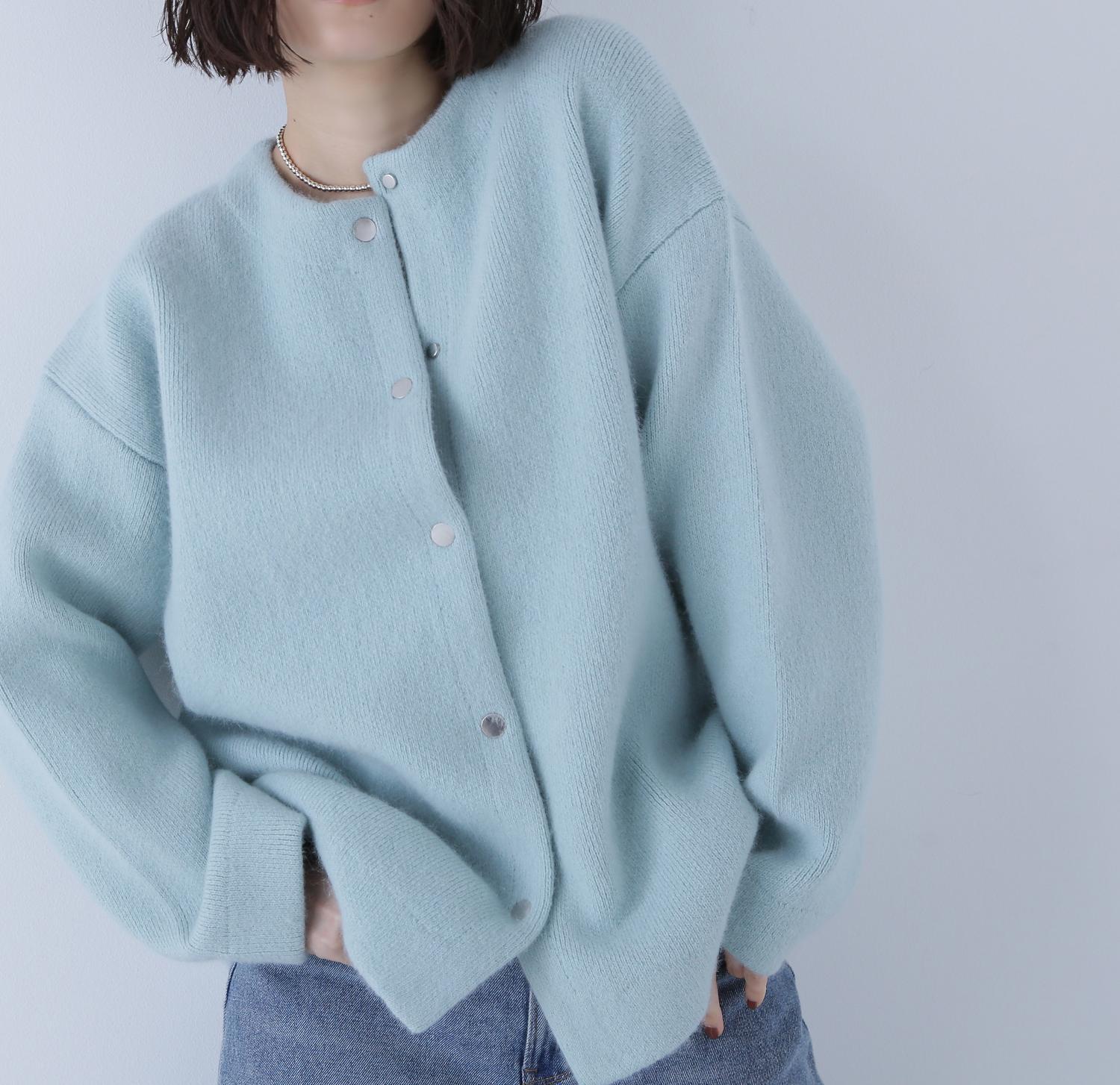 FOX接結コーディガン ペールグリーン