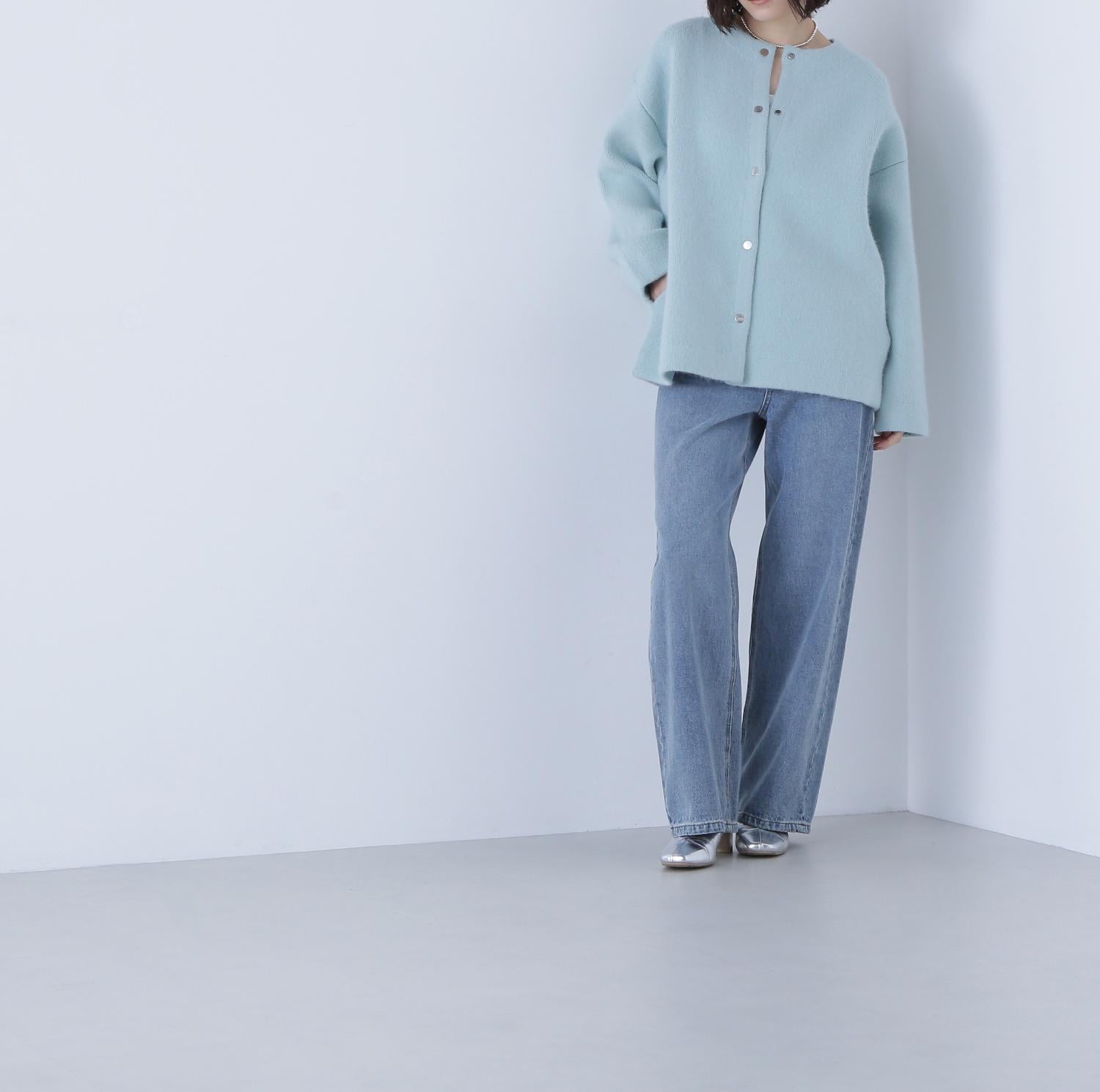 FOX接結コーディガン ペールグリーン