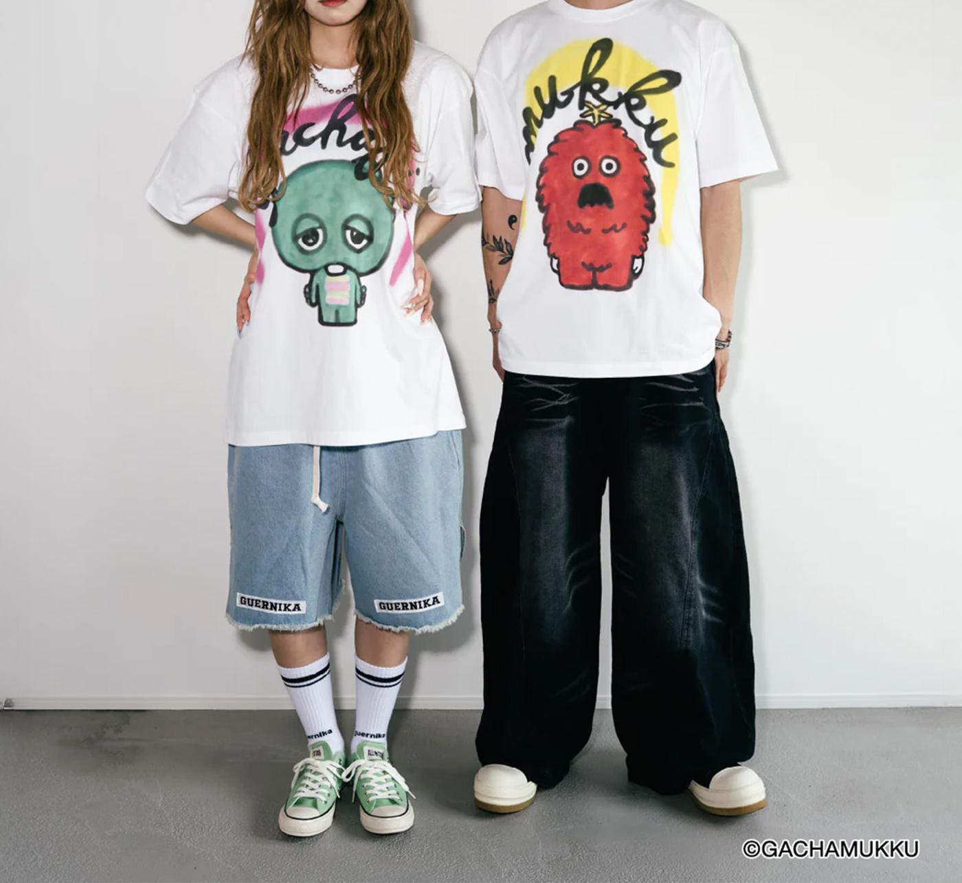 guernika/ゲルニカ/MUKKU Thumb Doll Spray T-Shirt ホワイト