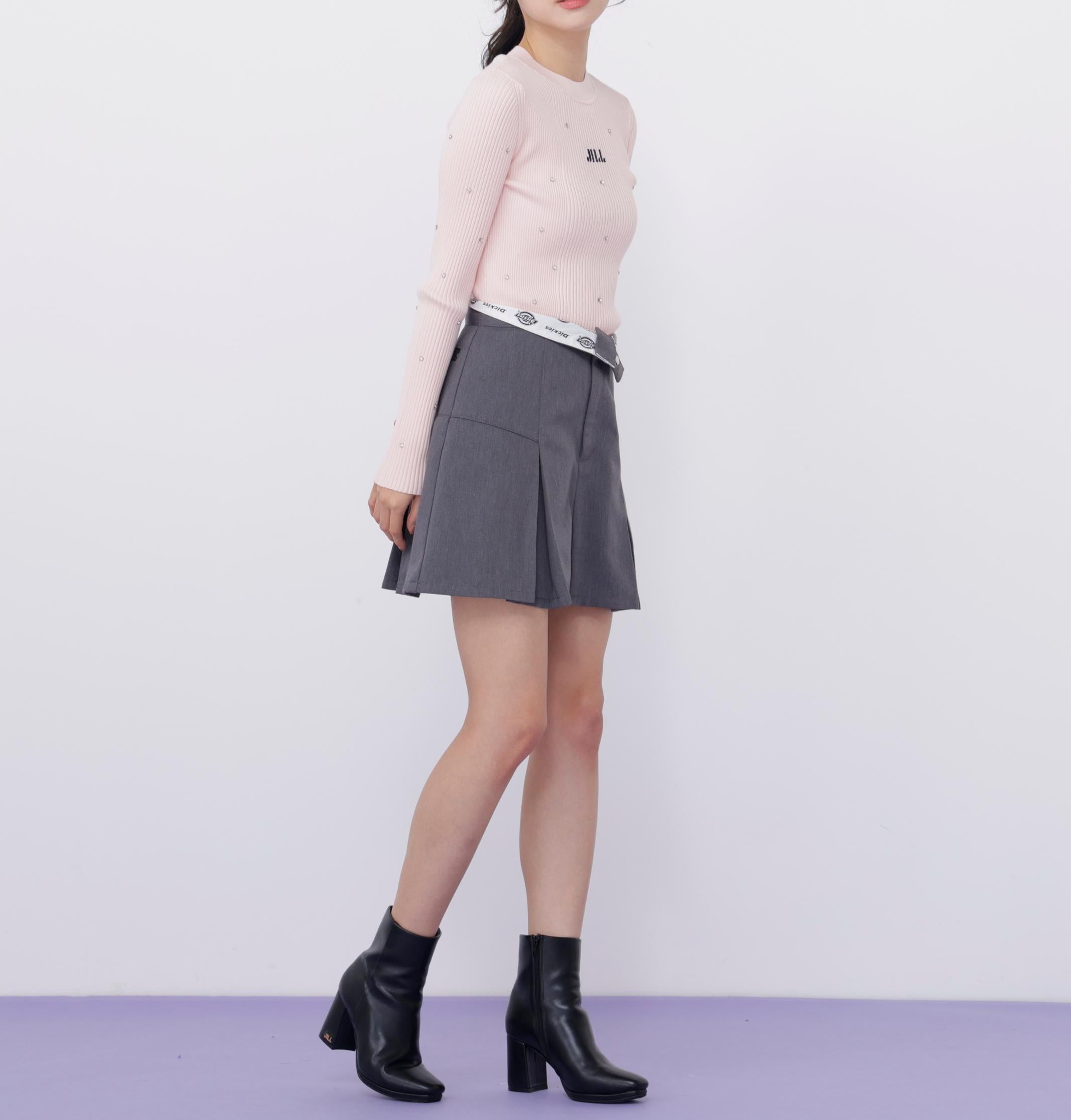 「Dickies × JILL by JILL STUART」別注タックミニスカート グレー