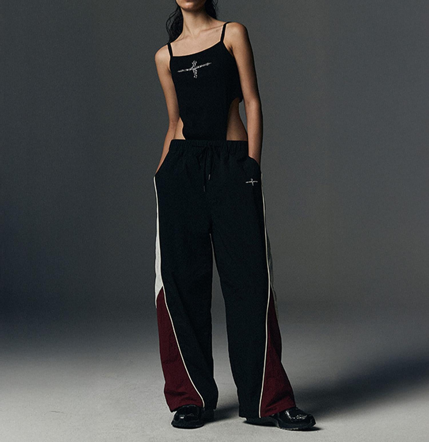 NOT4NE>D/ノットフォーナード/COLOU> RLOCK NYLON PANTS ブラック