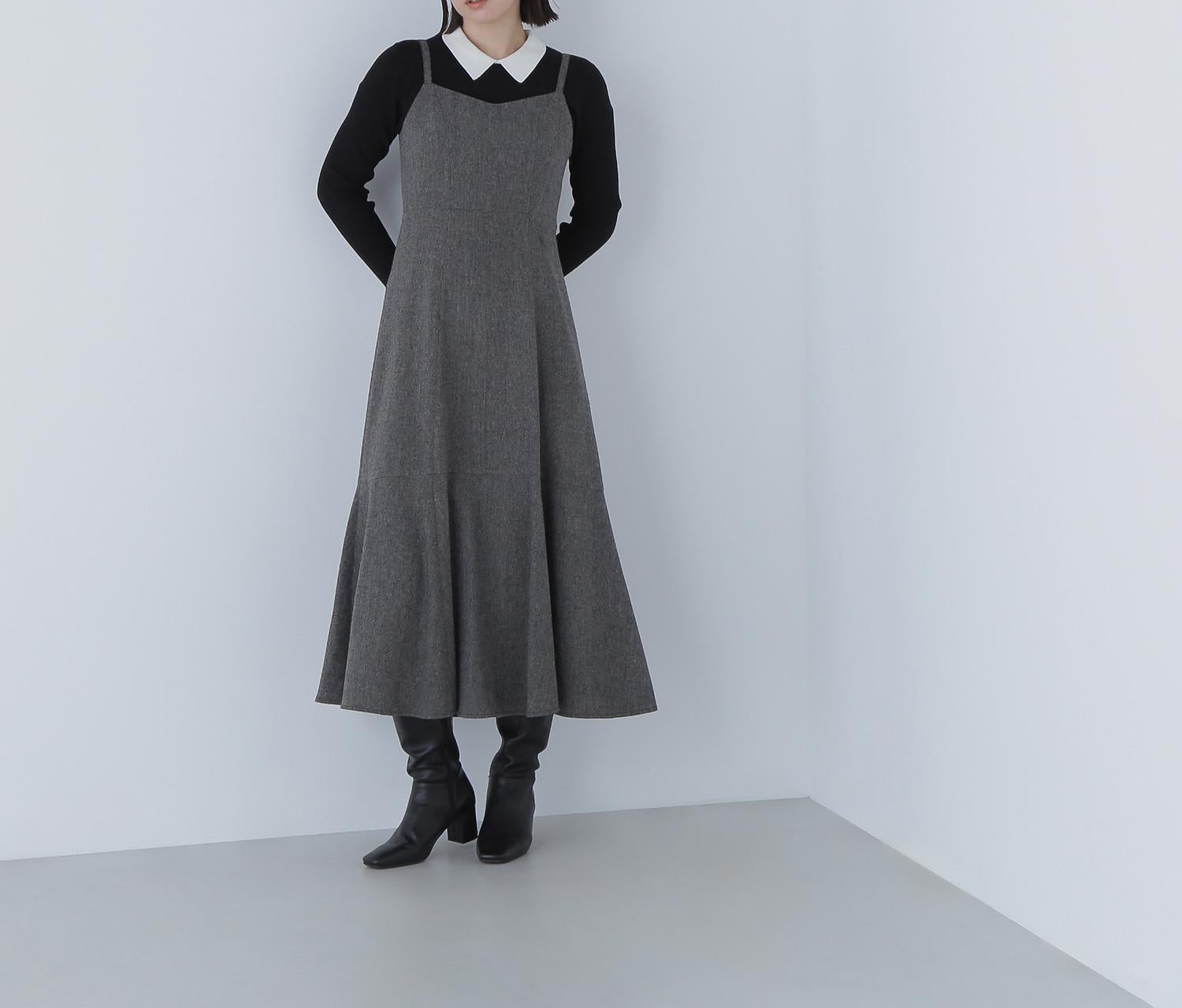 バックリボンジャンスカ チャコール1