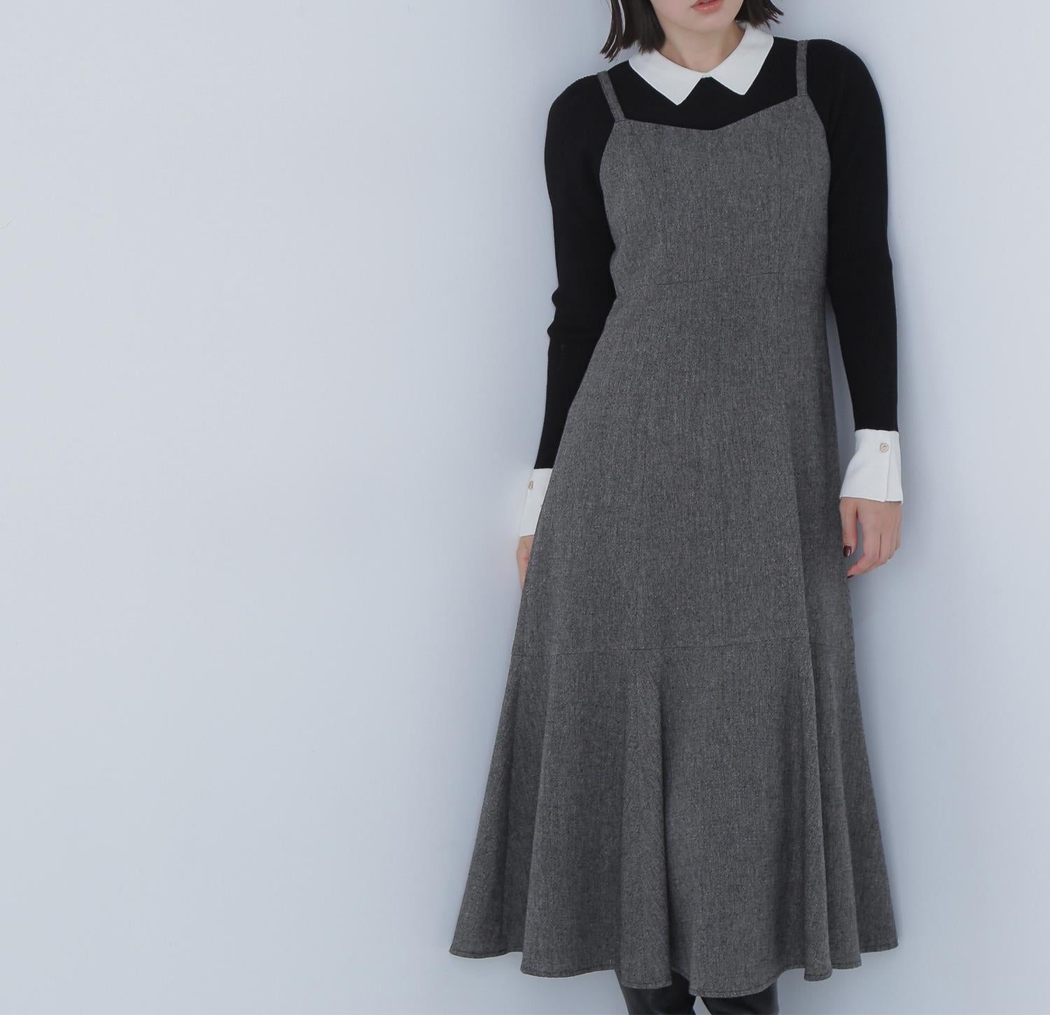 バックリボンジャンスカ チャコール1