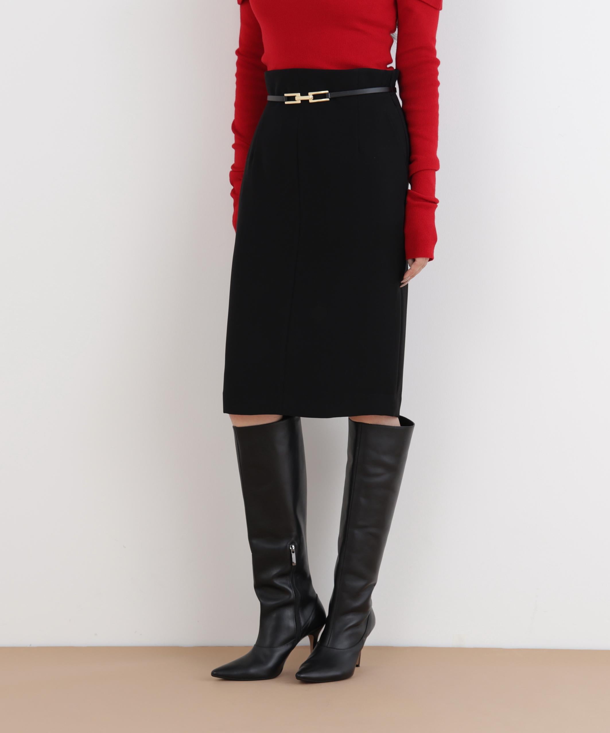 ◆２WAYベルトタイトスカート ブラック