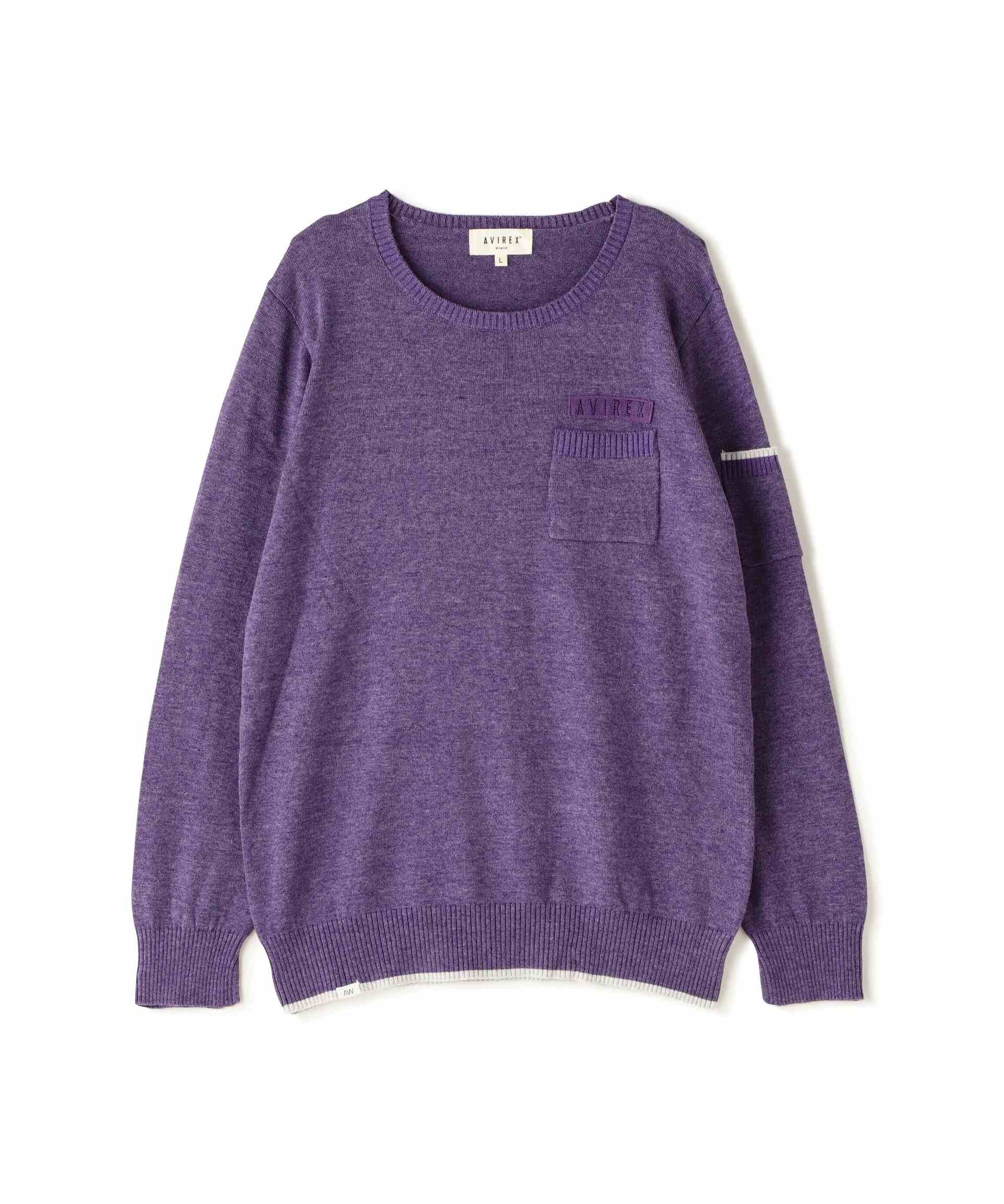 L/S FATIGUE KNIT TOPS/ファティーグニットトップス パープル