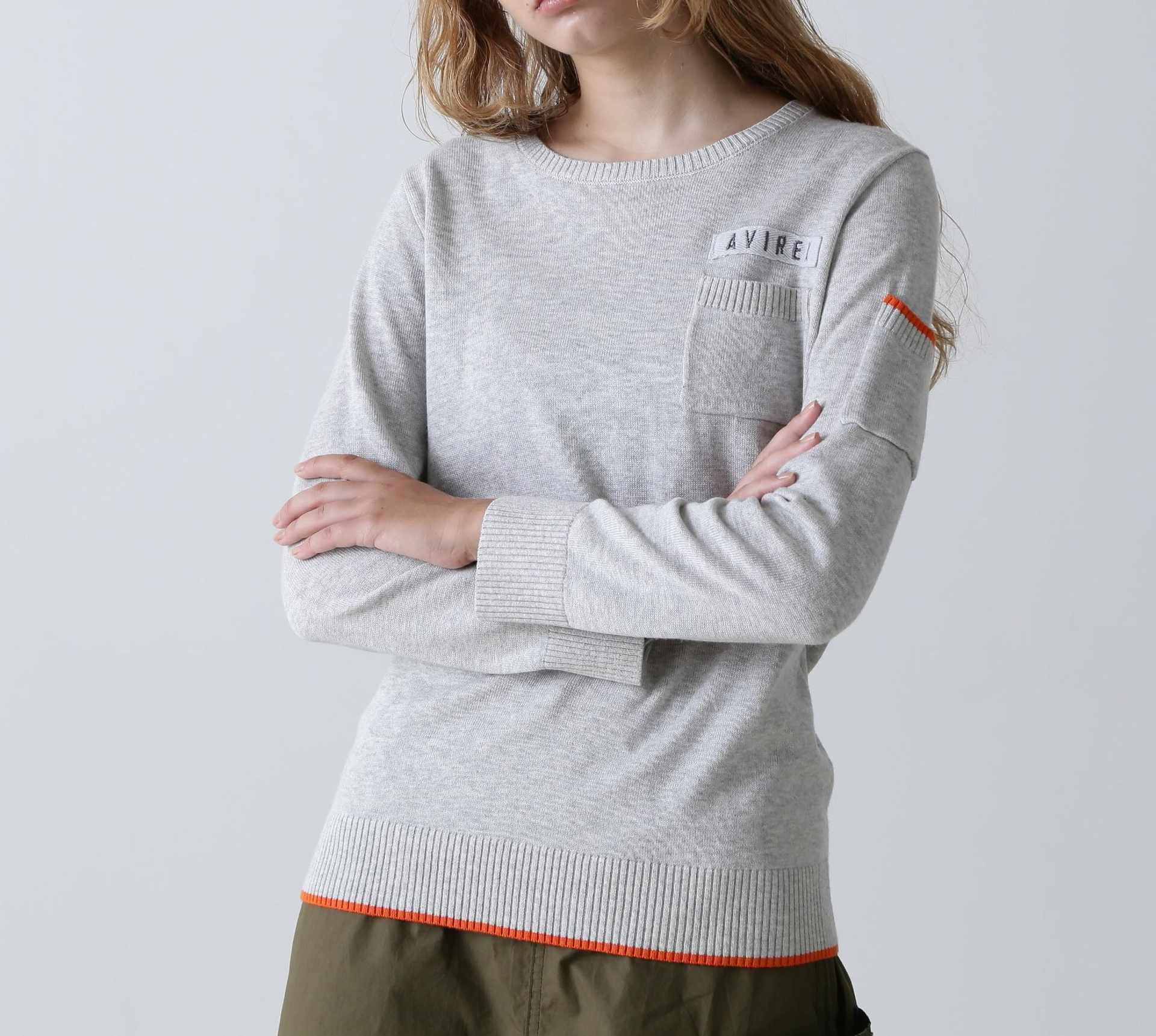 L/S FATIGUE KNIT TOPS/ファティーグニットトップス ライトグレー3