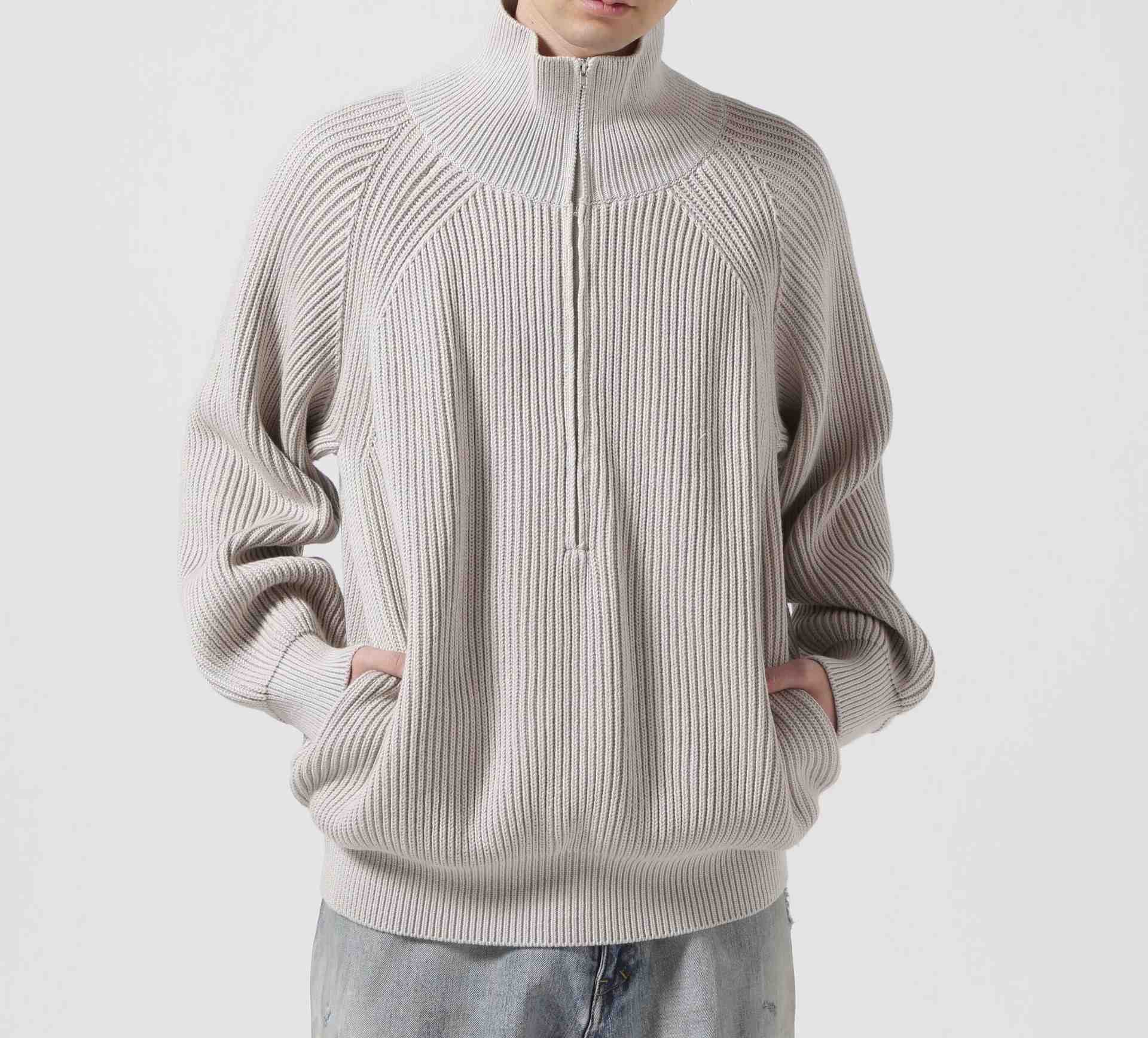 Toionie/トワロニエ/Half Zip Knit シルバー