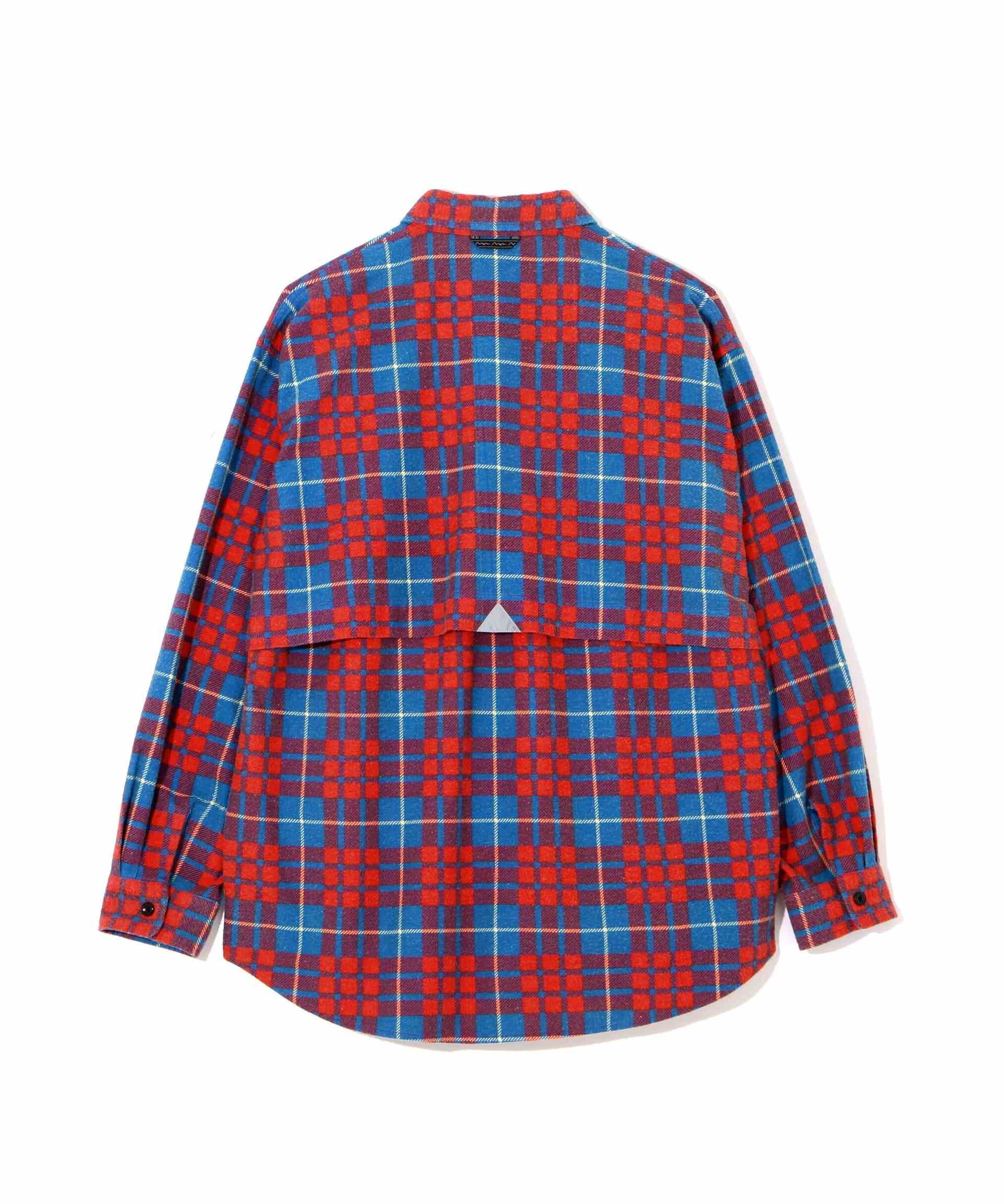 MANASTASH/マナスタッシュ/ZIP FLANNEL SHI>TS/ジップフランネルシャツ レッド