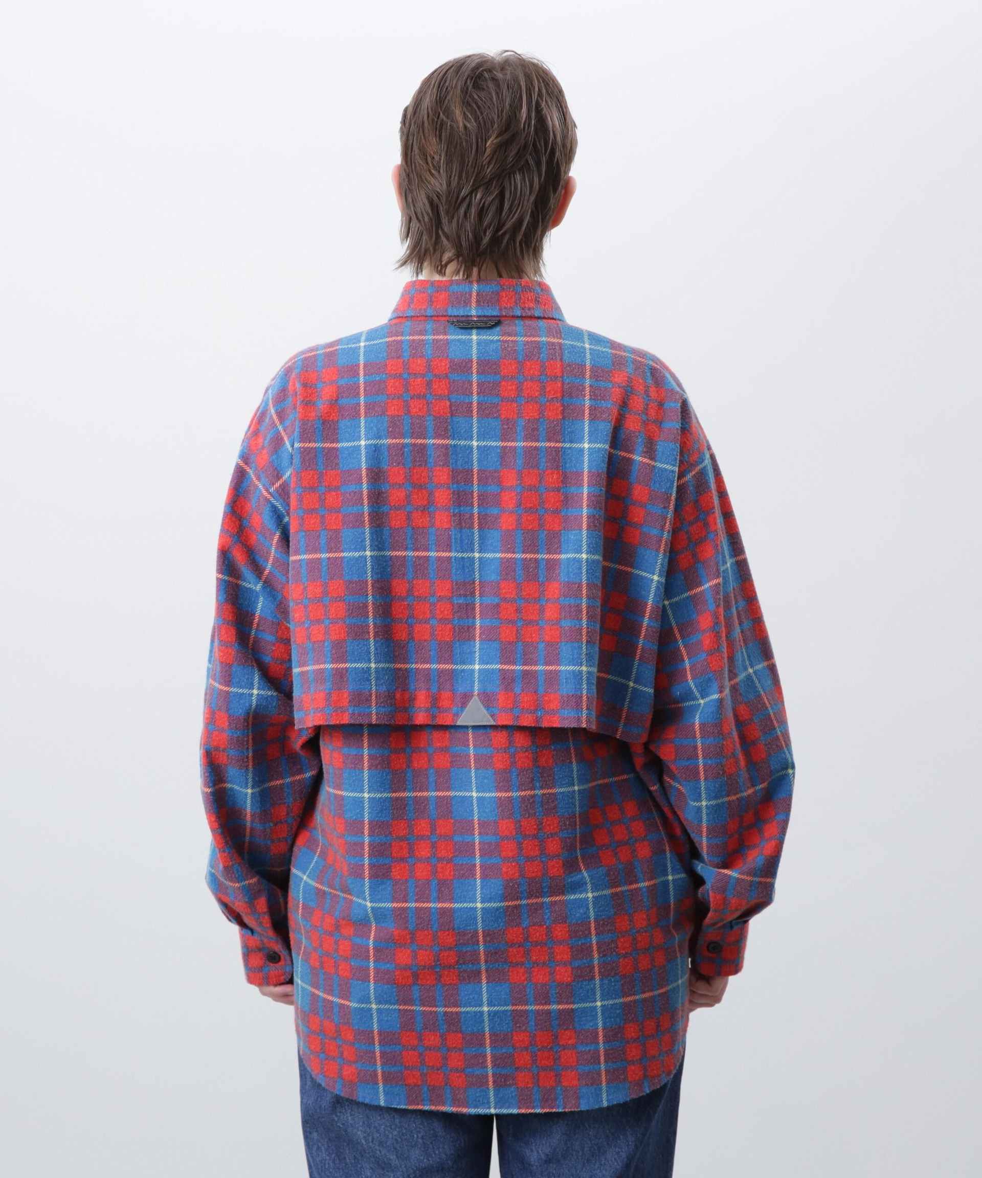MANASTASH/マナスタッシュ/ZIP FLANNEL SHI>TS/ジップフランネルシャツ レッド