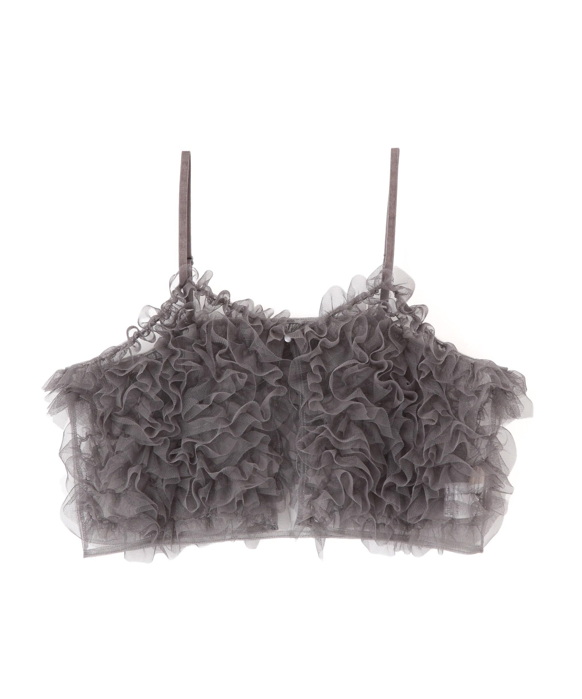 チュールウェーブモチーフビスチェ チャコールグレー