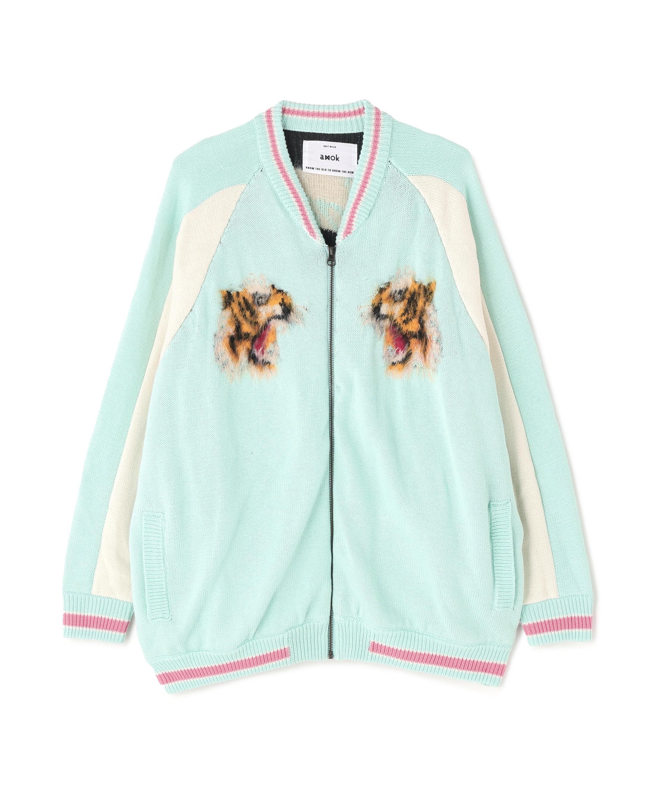 amok /アモク/SOUVENIOR KNIT JACKET ネイビー