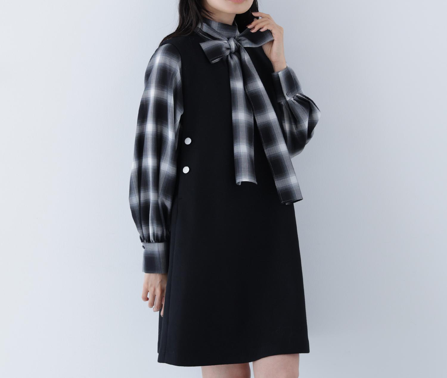 圧縮ミニジャンスカ ブラック