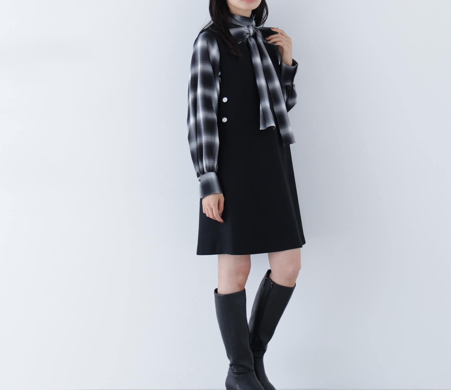 圧縮ミニジャンスカ ブラック