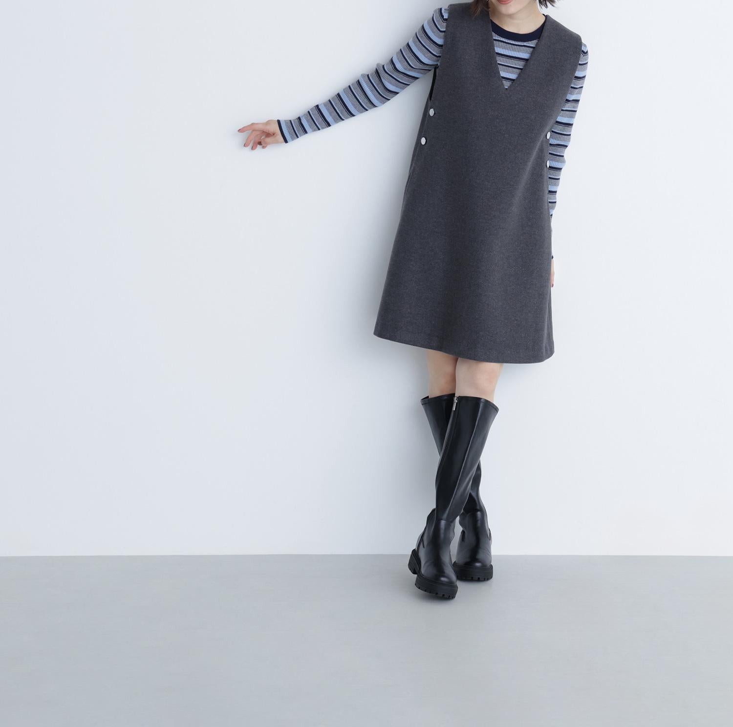 圧縮ミニジャンスカ チャコール1