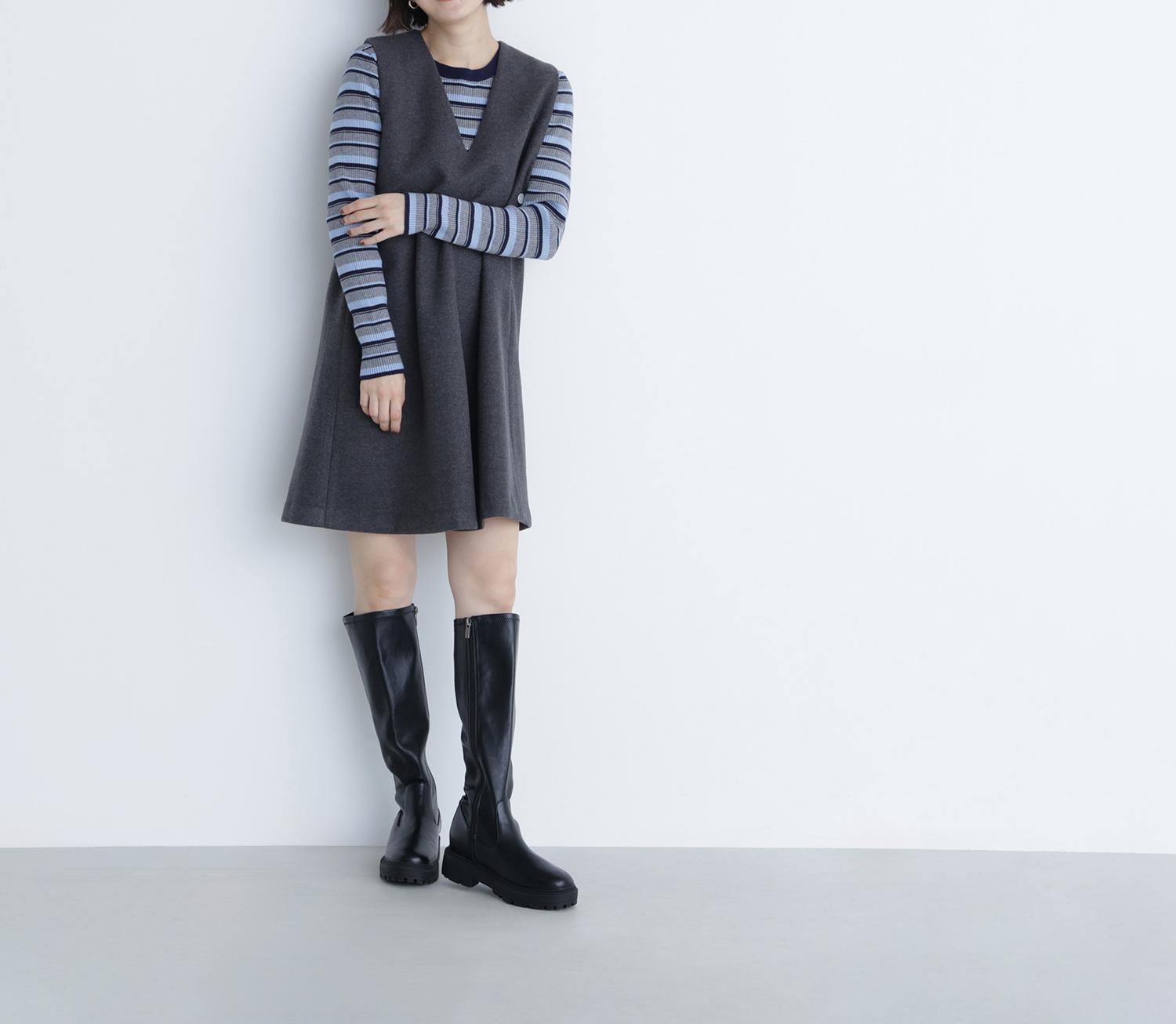 圧縮ミニジャンスカ チャコール1