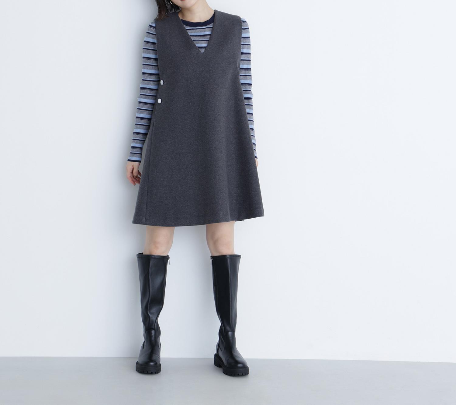 圧縮ミニジャンスカ チャコール1