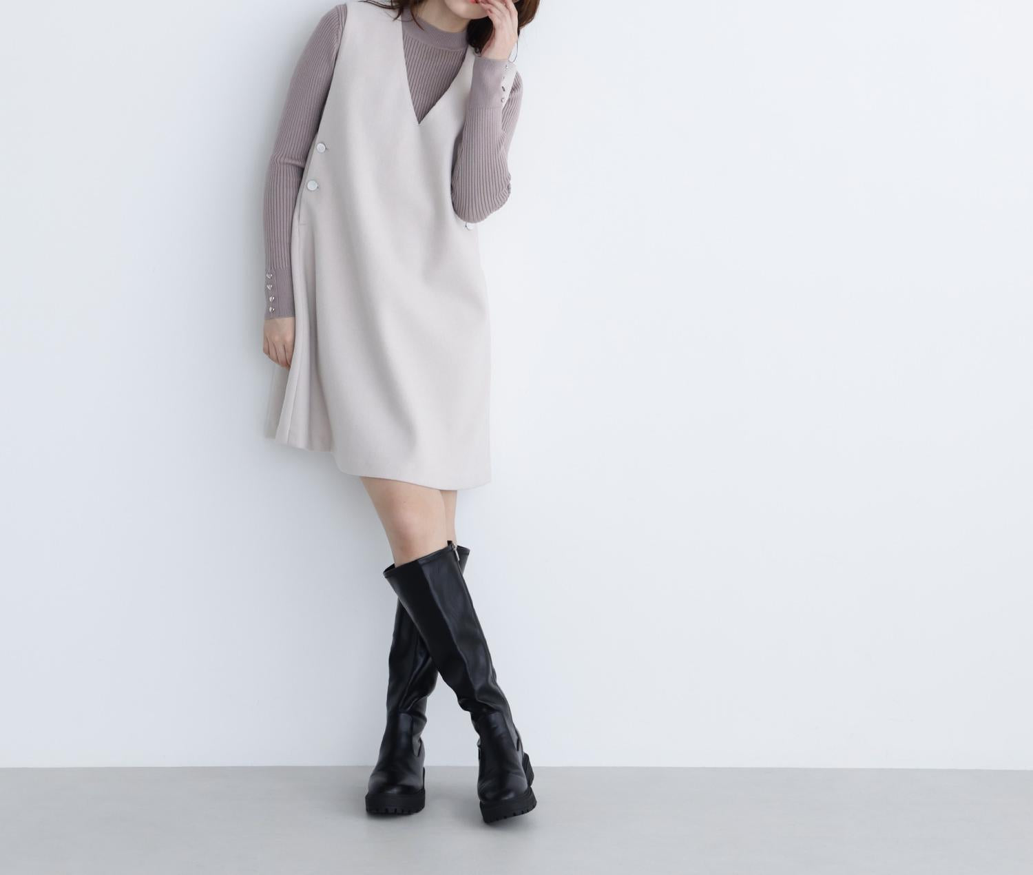 圧縮ミニジャンスカ アイボリー1