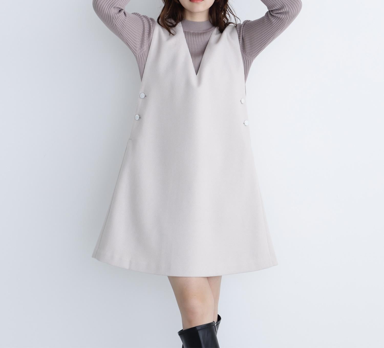 圧縮ミニジャンスカ アイボリー1