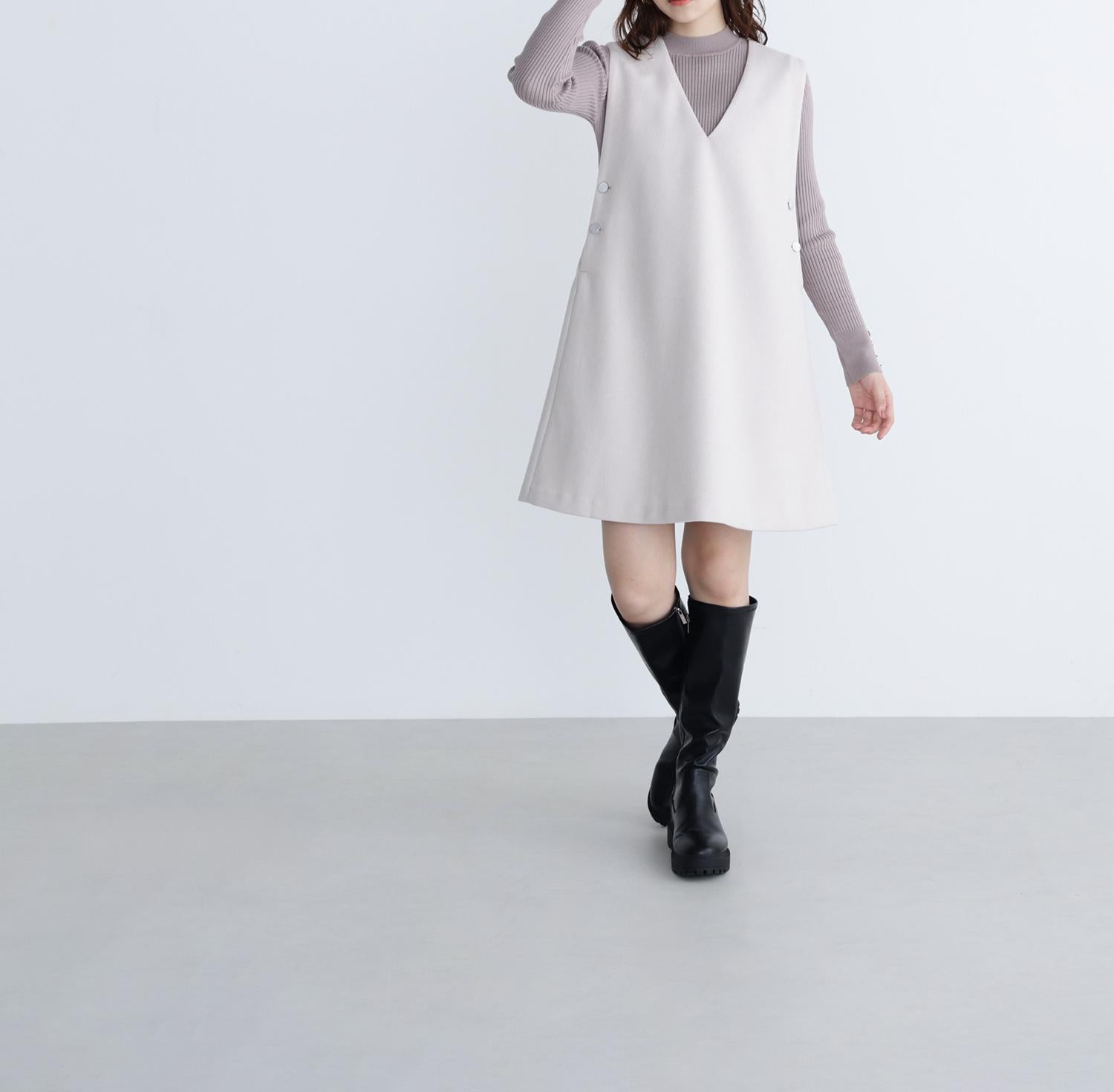 圧縮ミニジャンスカ アイボリー1