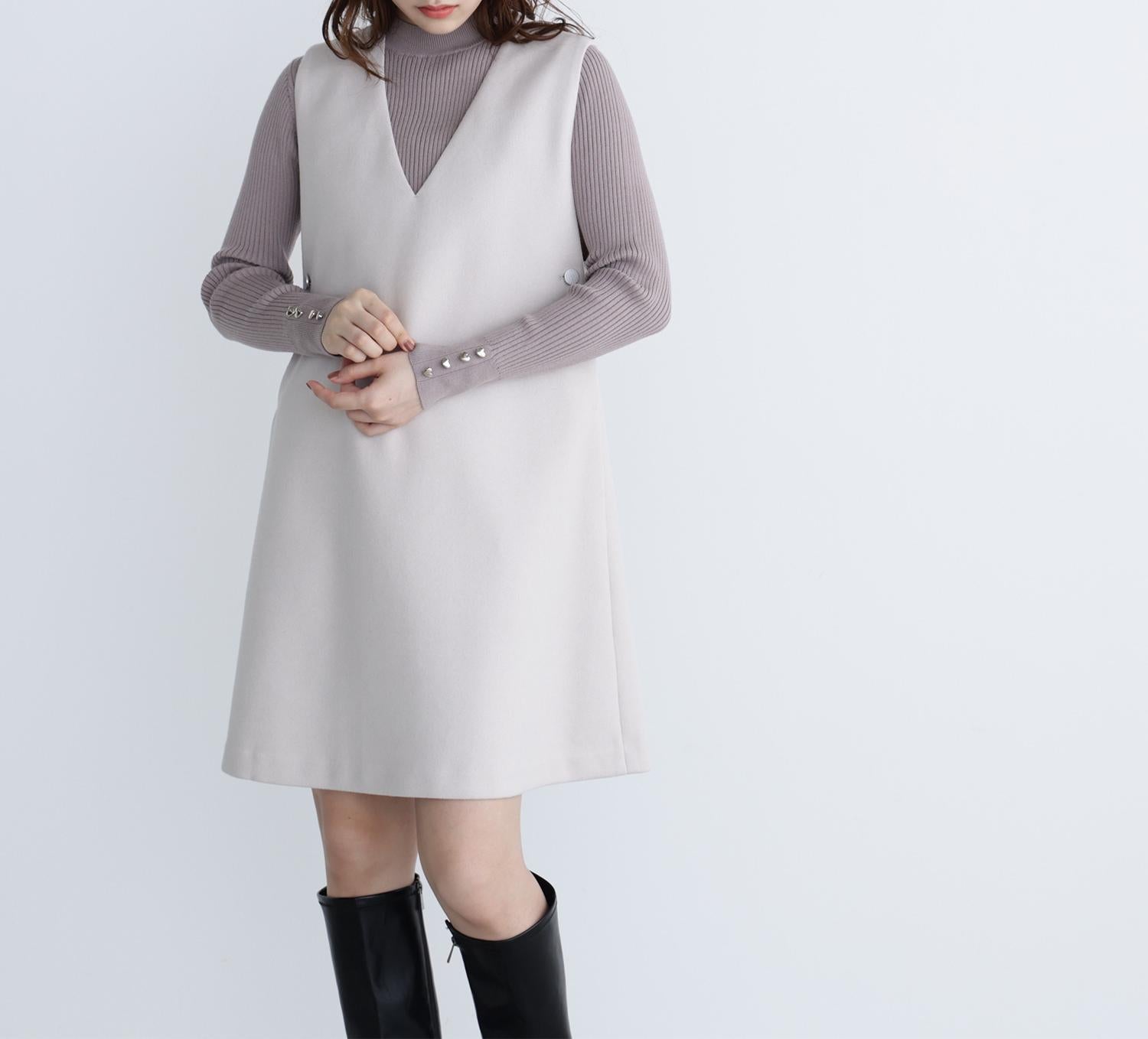 圧縮ミニジャンスカ アイボリー1