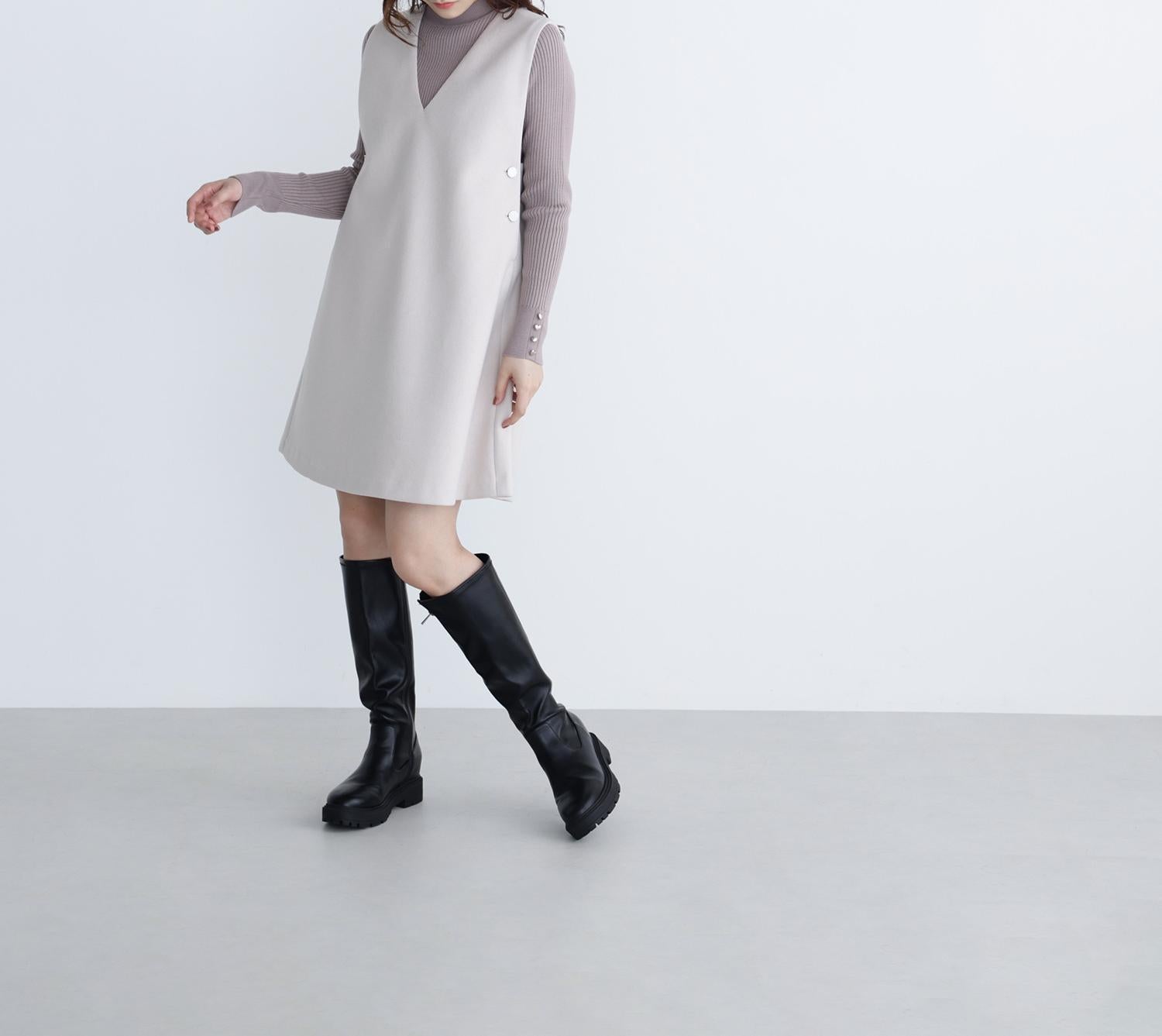 圧縮ミニジャンスカ アイボリー1