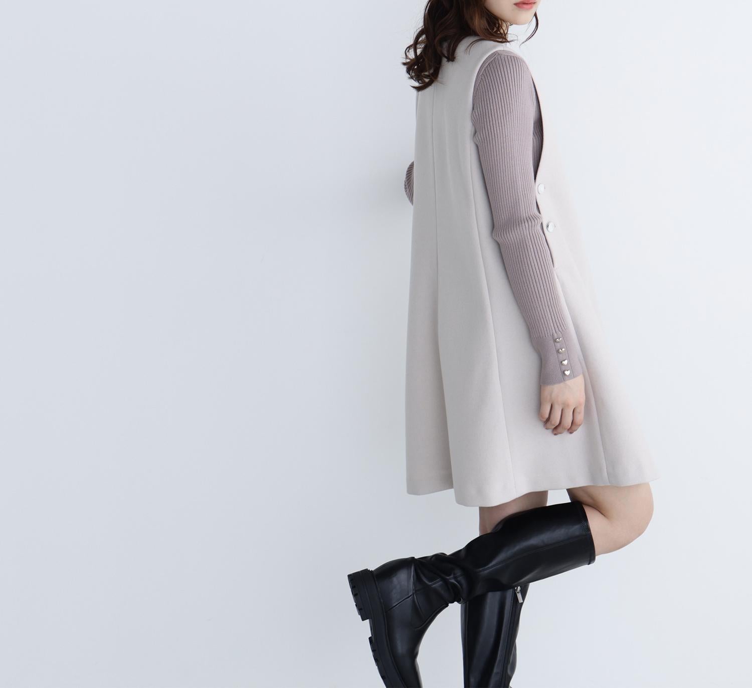 圧縮ミニジャンスカ アイボリー1