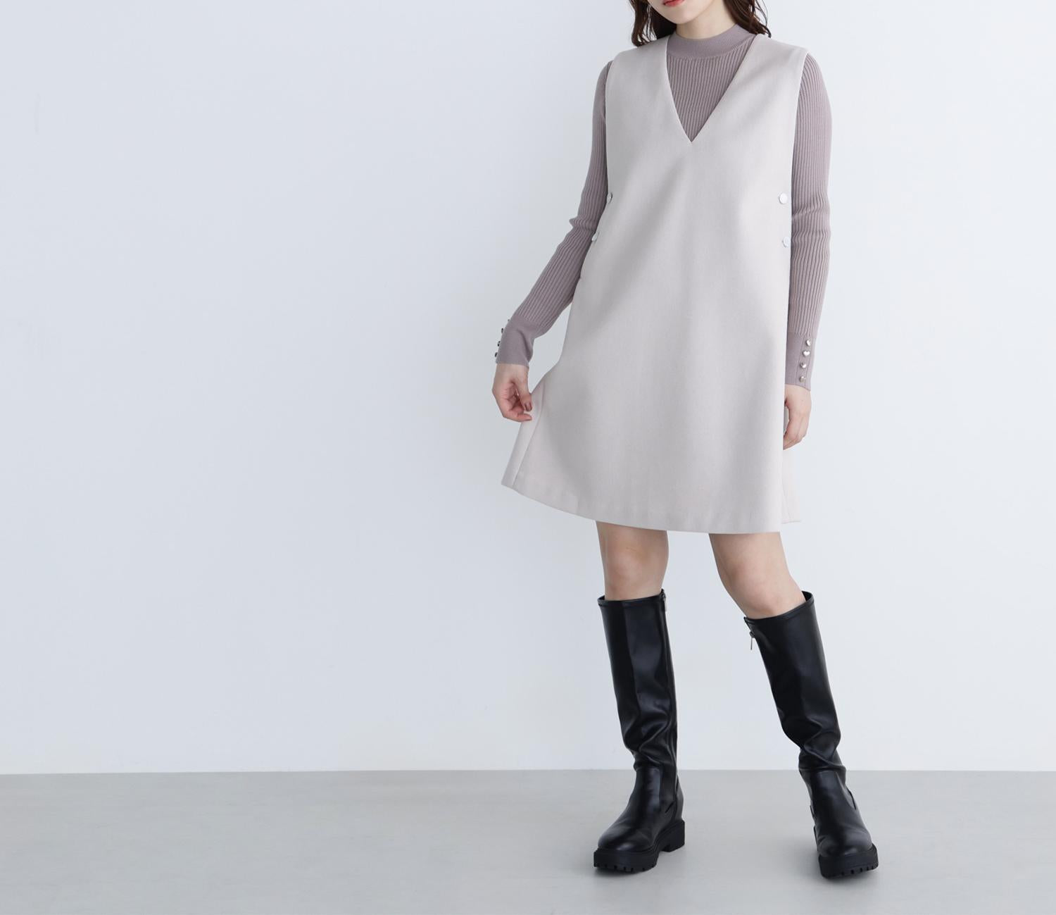 圧縮ミニジャンスカ アイボリー1