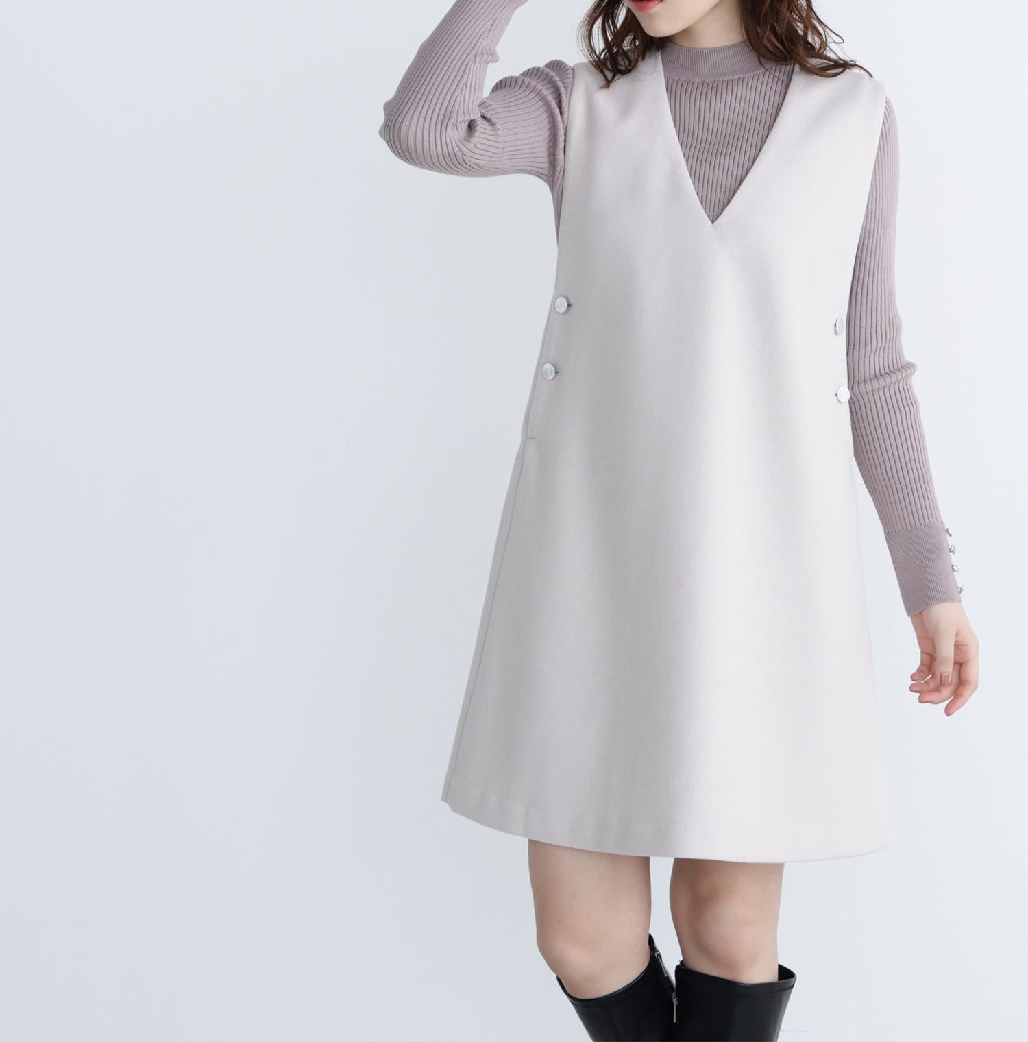 圧縮ミニジャンスカ アイボリー1