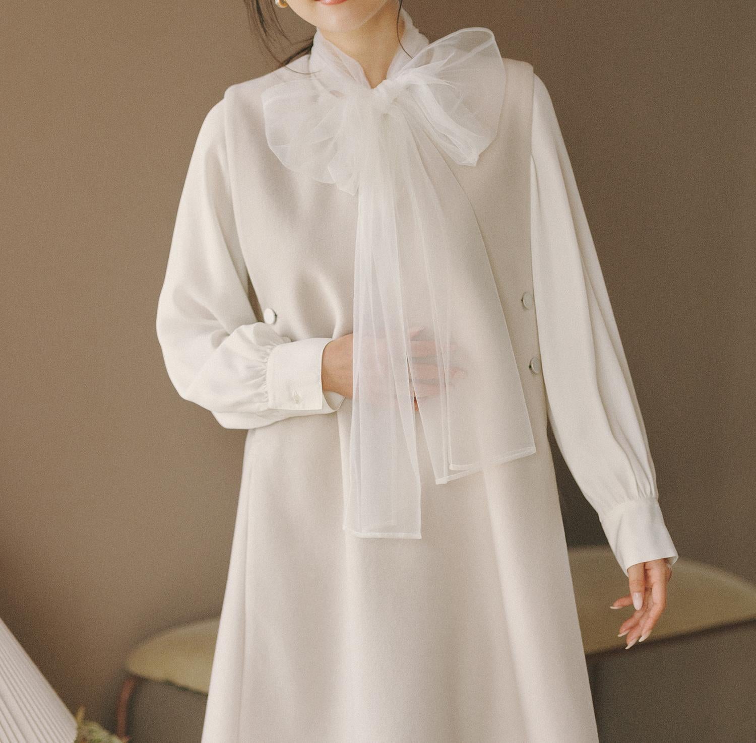 圧縮ミニジャンスカ アイボリー1