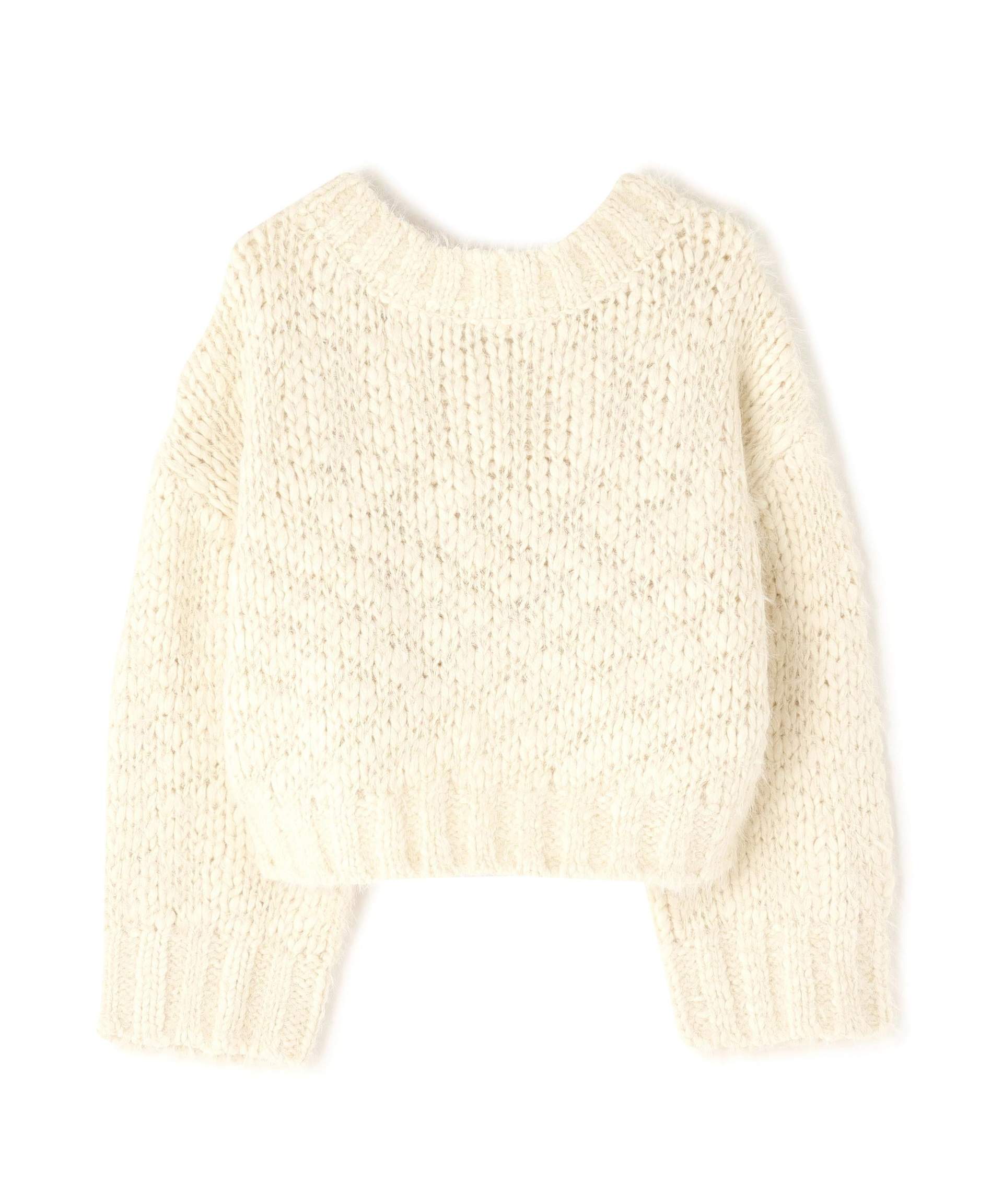 2wayネックスラブヤーンニット オフホワイト1