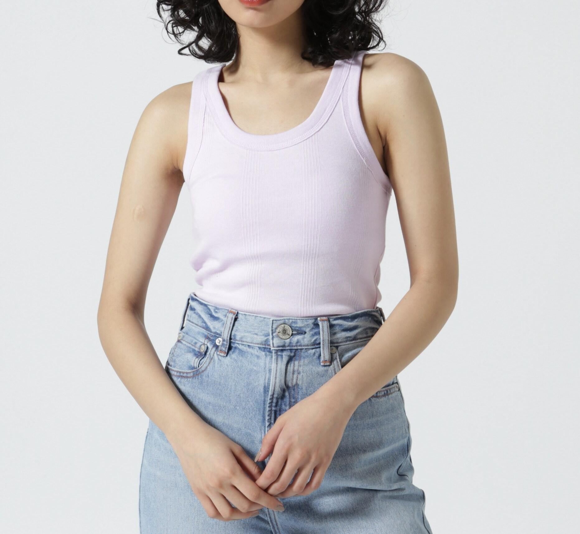 Mille/ミラー　P>IR CUP US TANK TOP　Pリブタンクトップ　カップ付き ラベンダー7