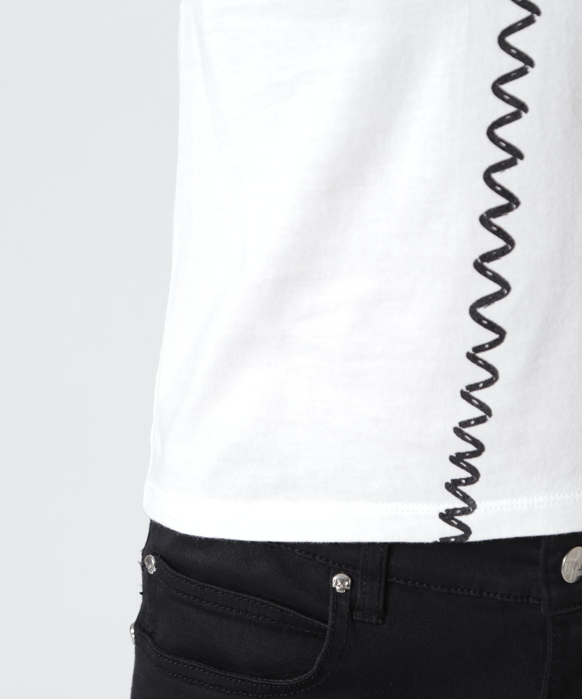 VAQUERA×MOUSSY/ヴァケラ×マウジー/VQ TROMPE L'OEIL BABY TEE ホワイト