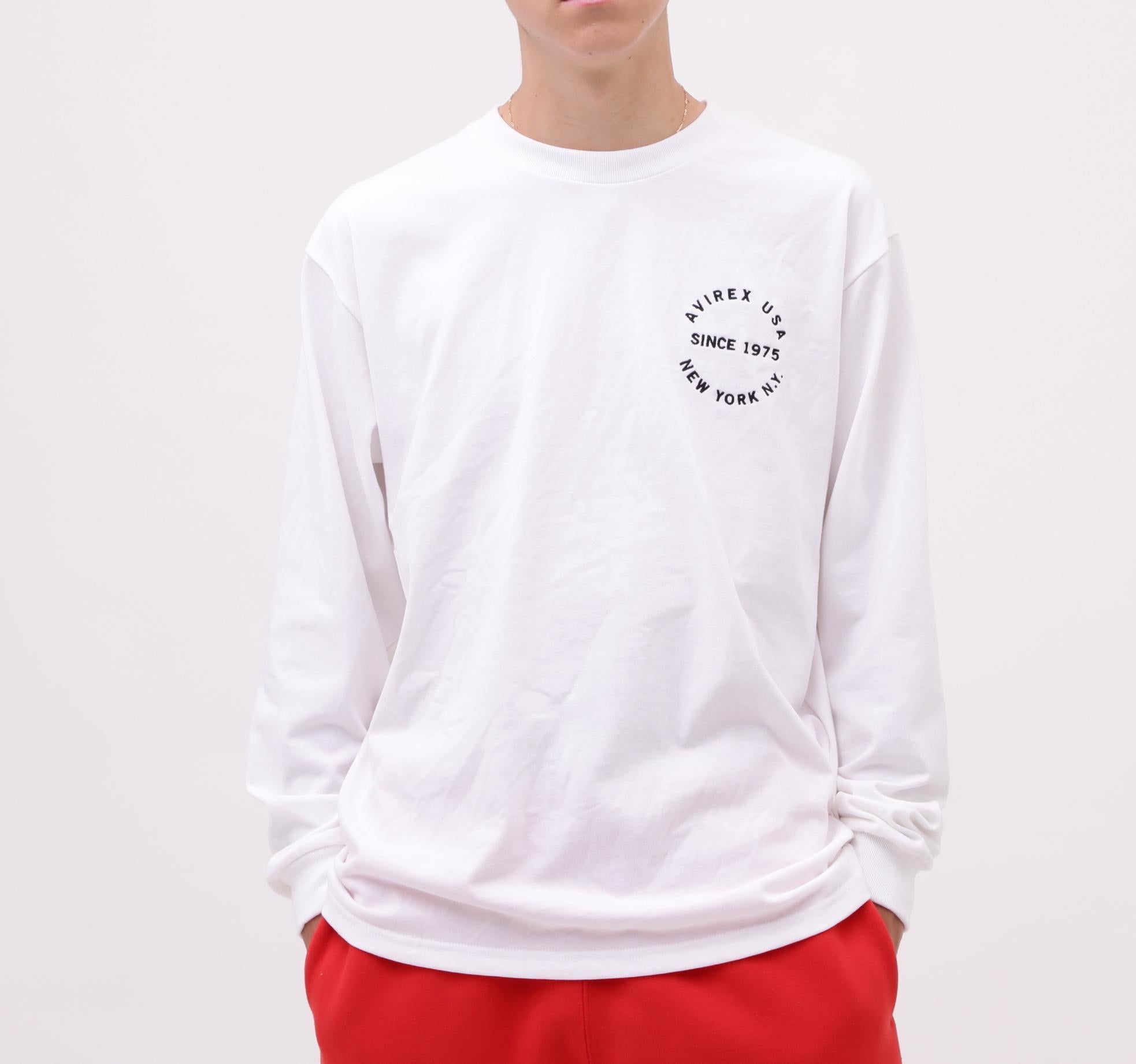VA>SITY LOGO L/S T-SHI>T / バーシティ ロゴ 長袖Tシャツ/ AVI>EX /アヴィレックス オフホワイト3