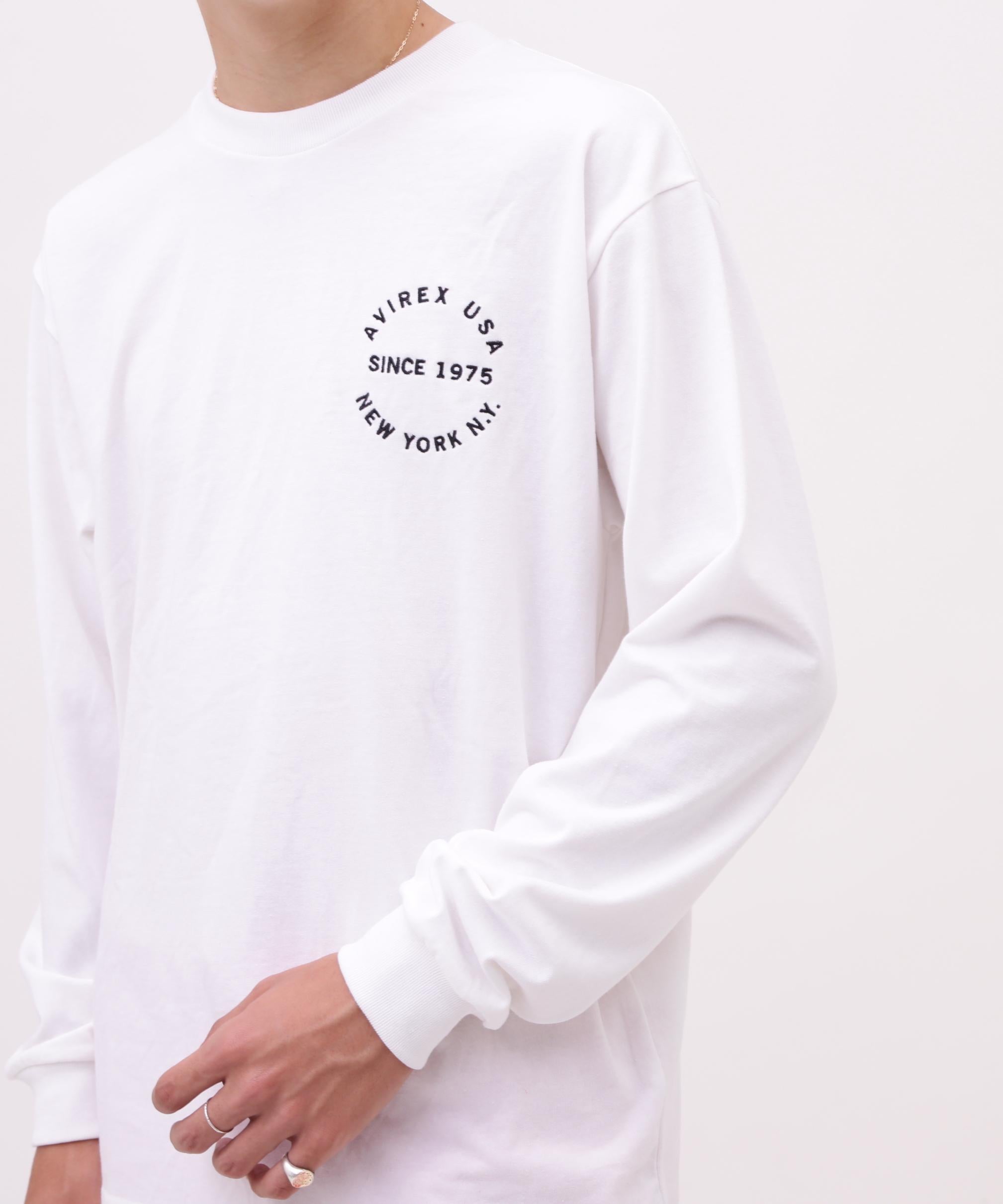 VA>SITY LOGO L/S T-SHI>T / バーシティ ロゴ 長袖Tシャツ/ AVI>EX /アヴィレックス オフホワイト3