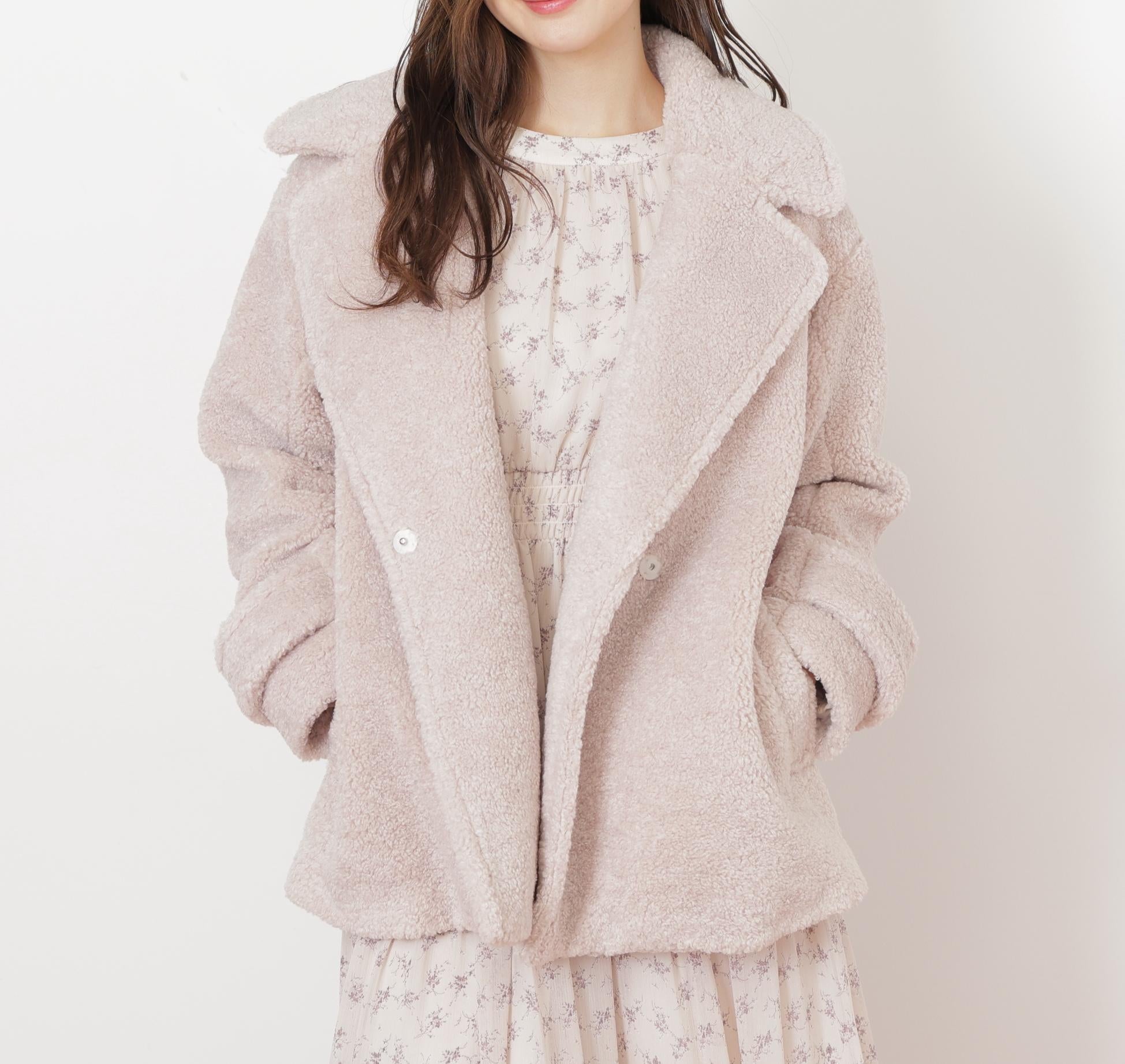 くるくるボアコート ベージュ