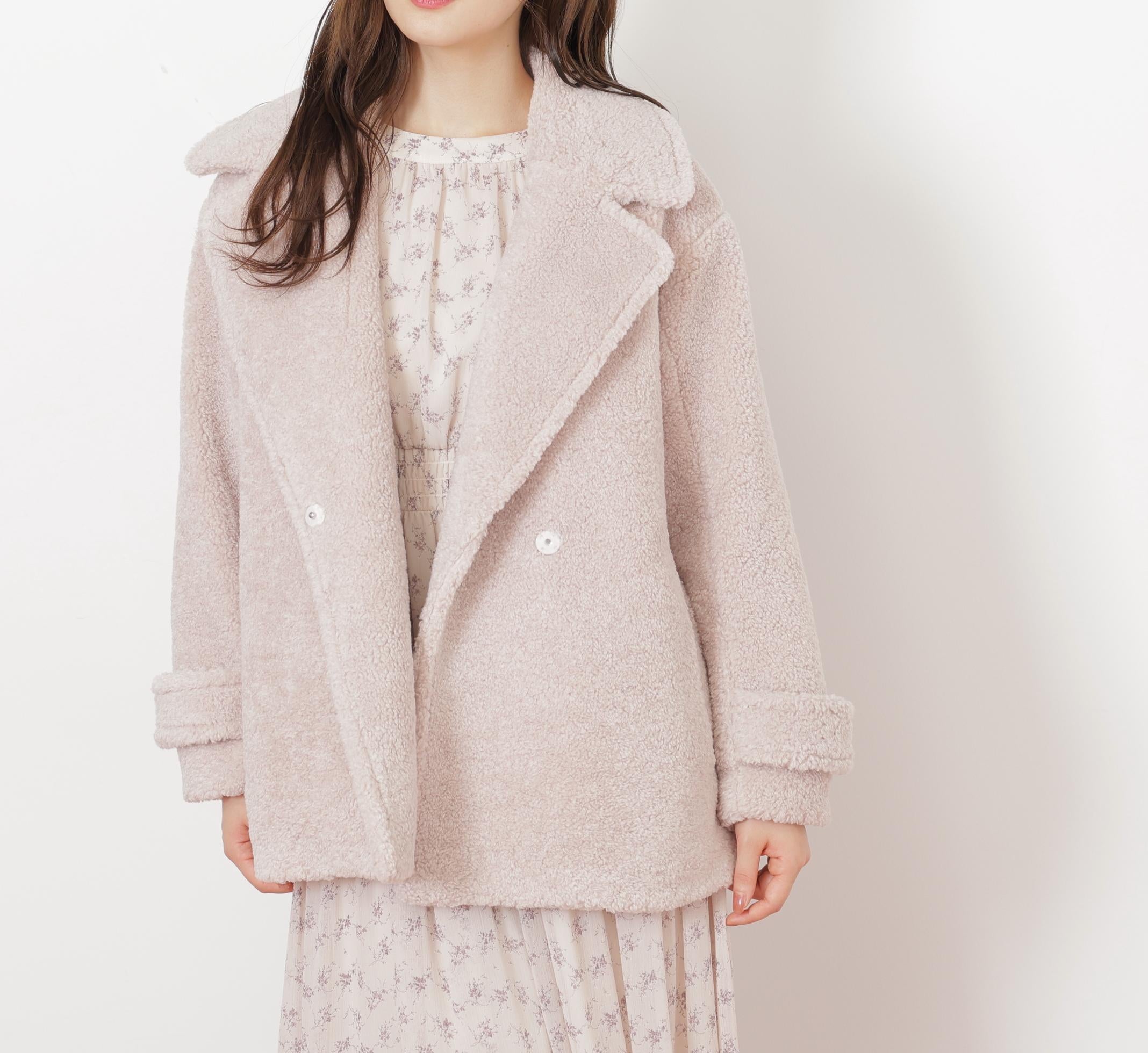 くるくるボアコート ベージュ