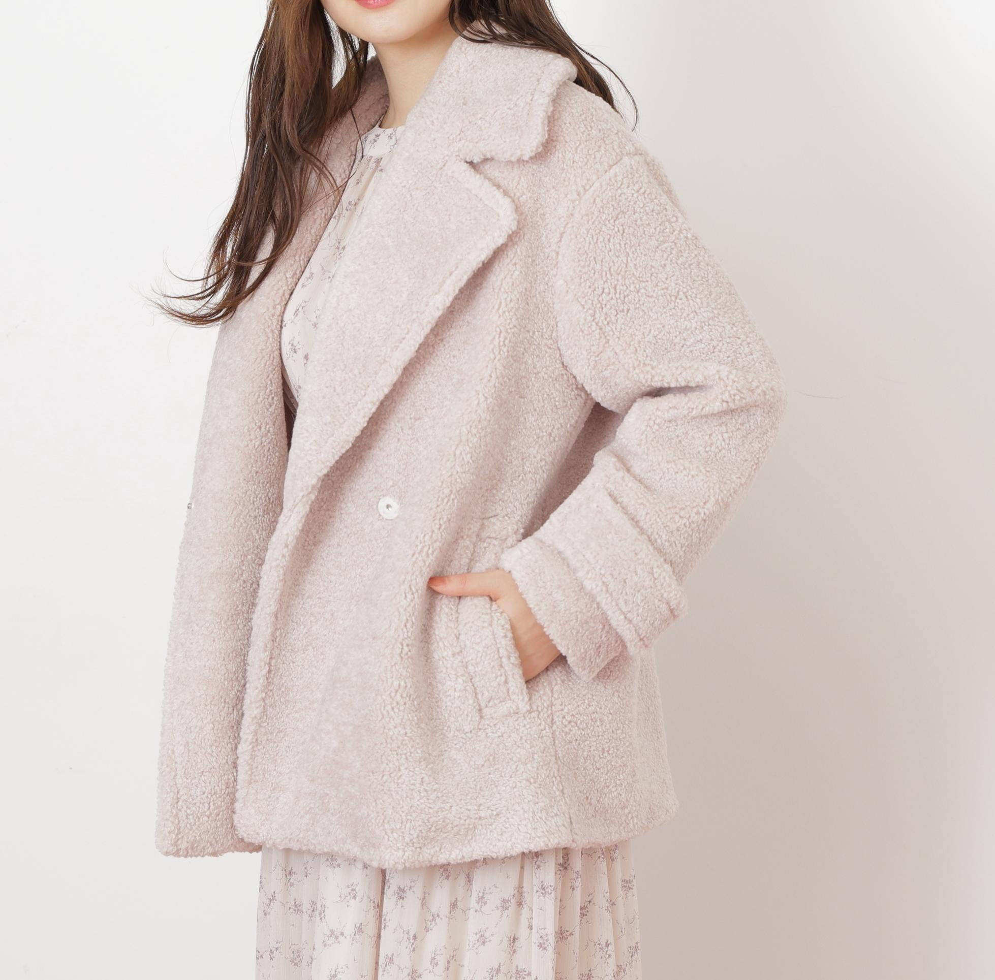 くるくるボアコート ベージュ