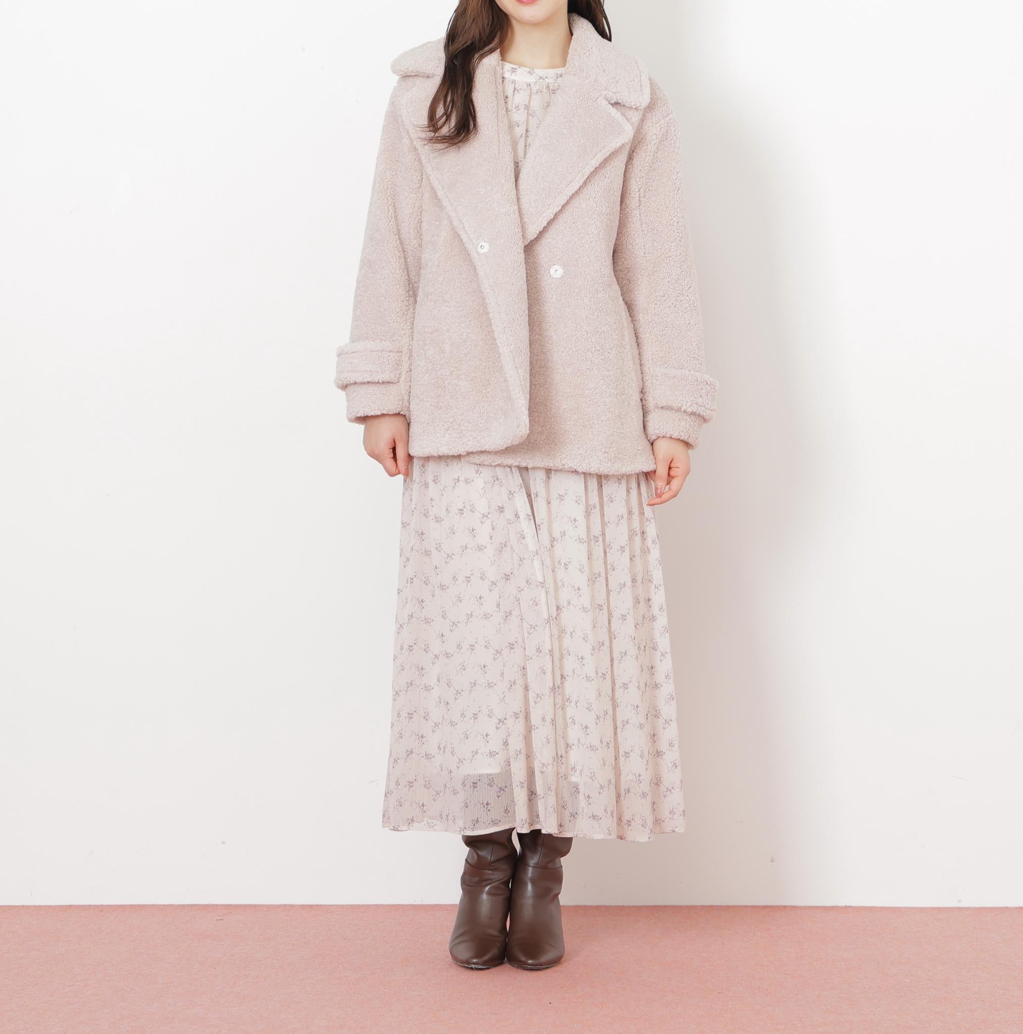 くるくるボアコート ベージュ