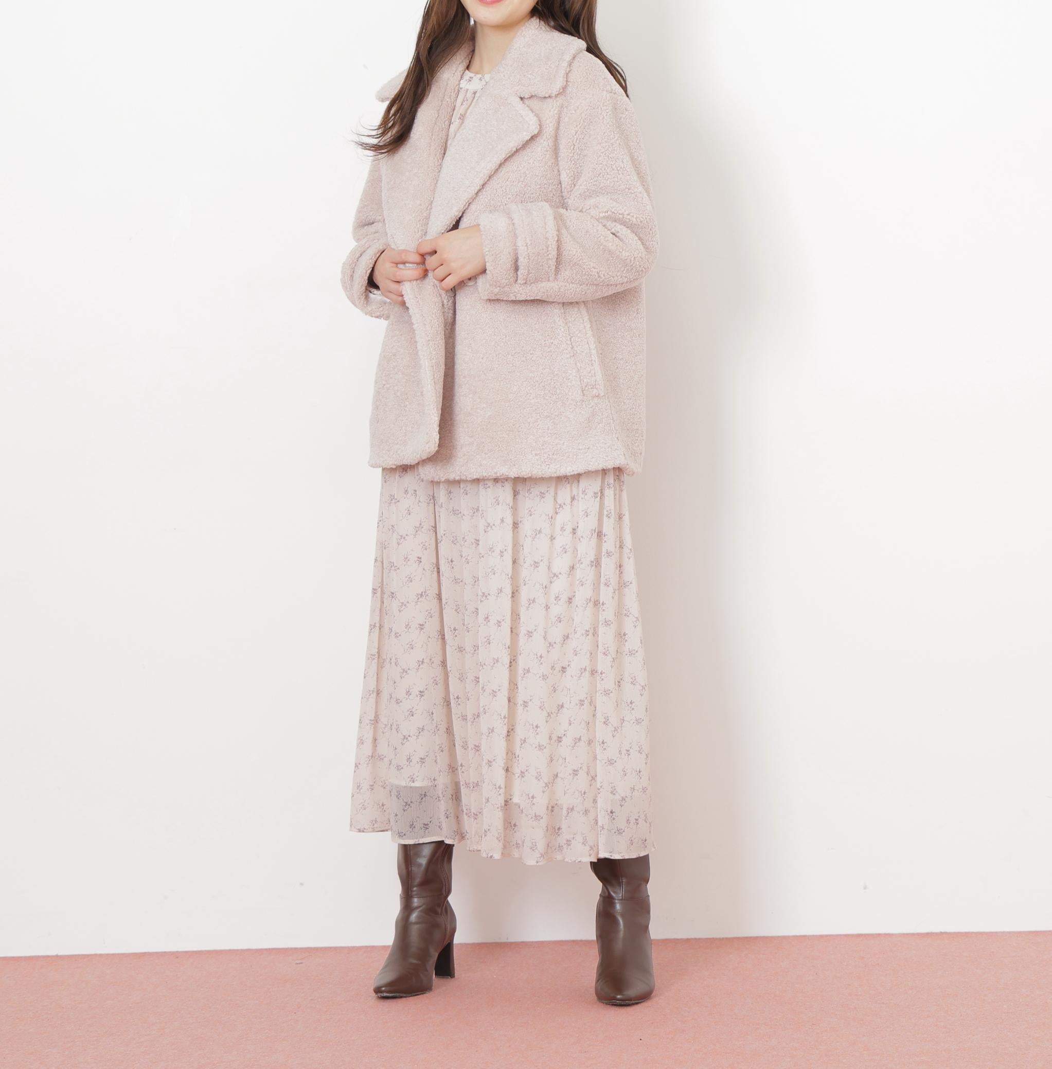 くるくるボアコート ベージュ