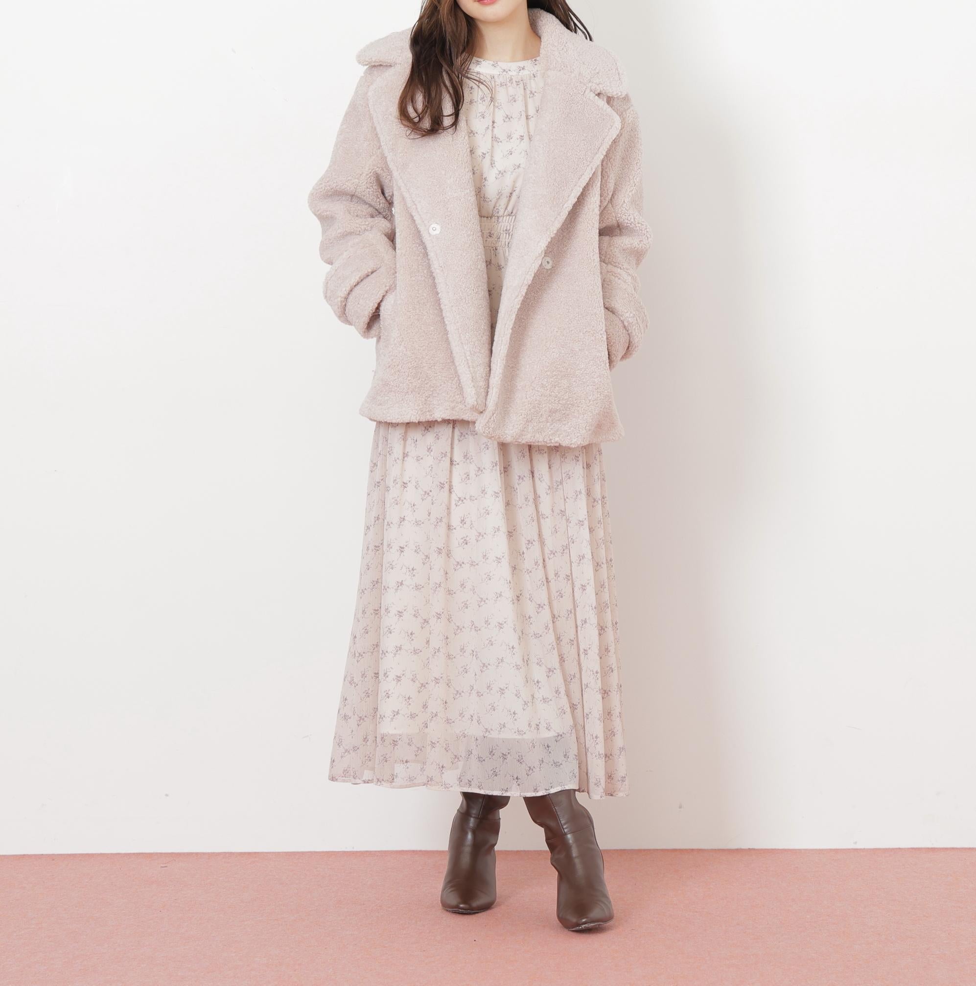 くるくるボアコート ベージュ