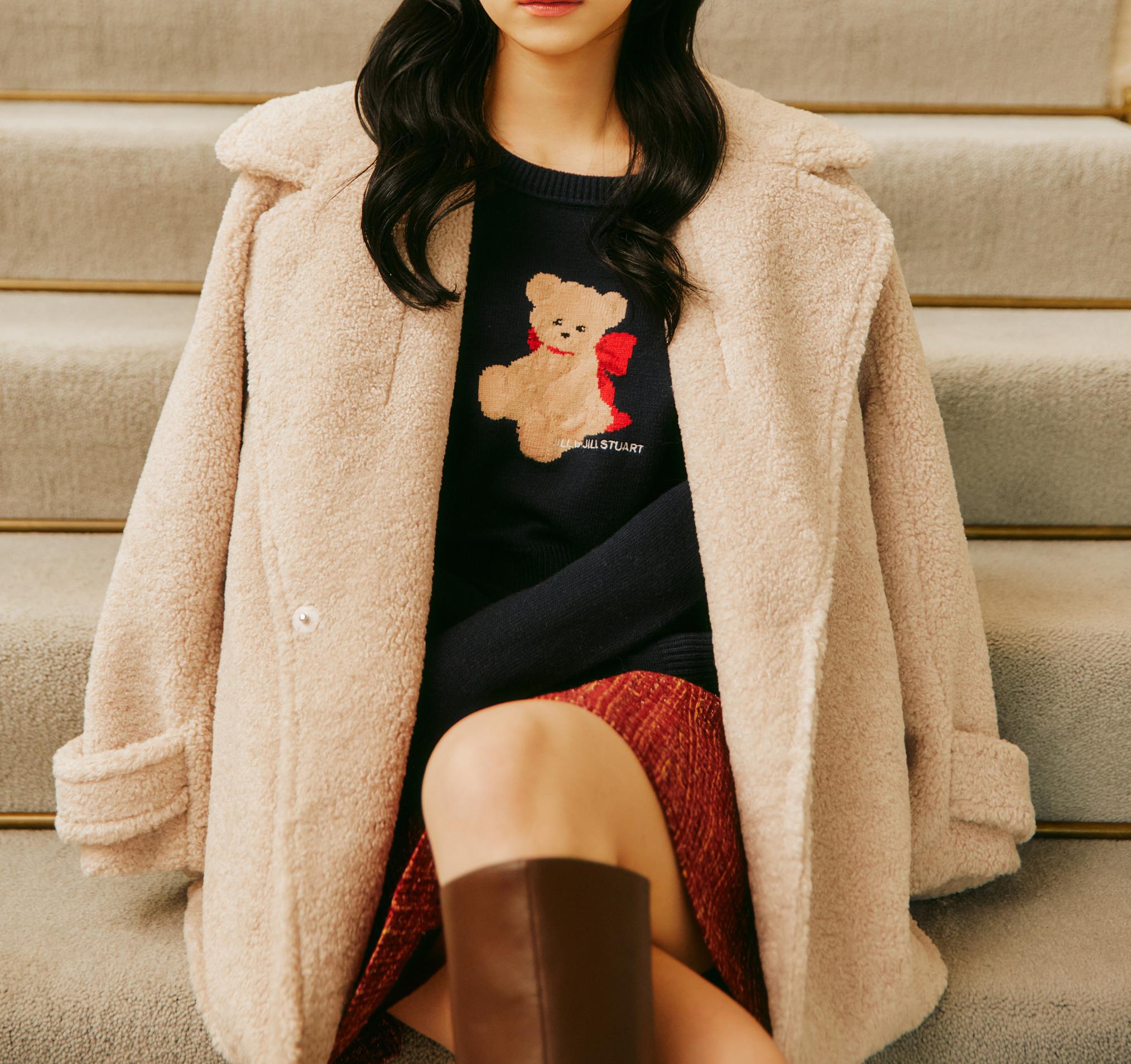 くるくるボアコート ベージュ