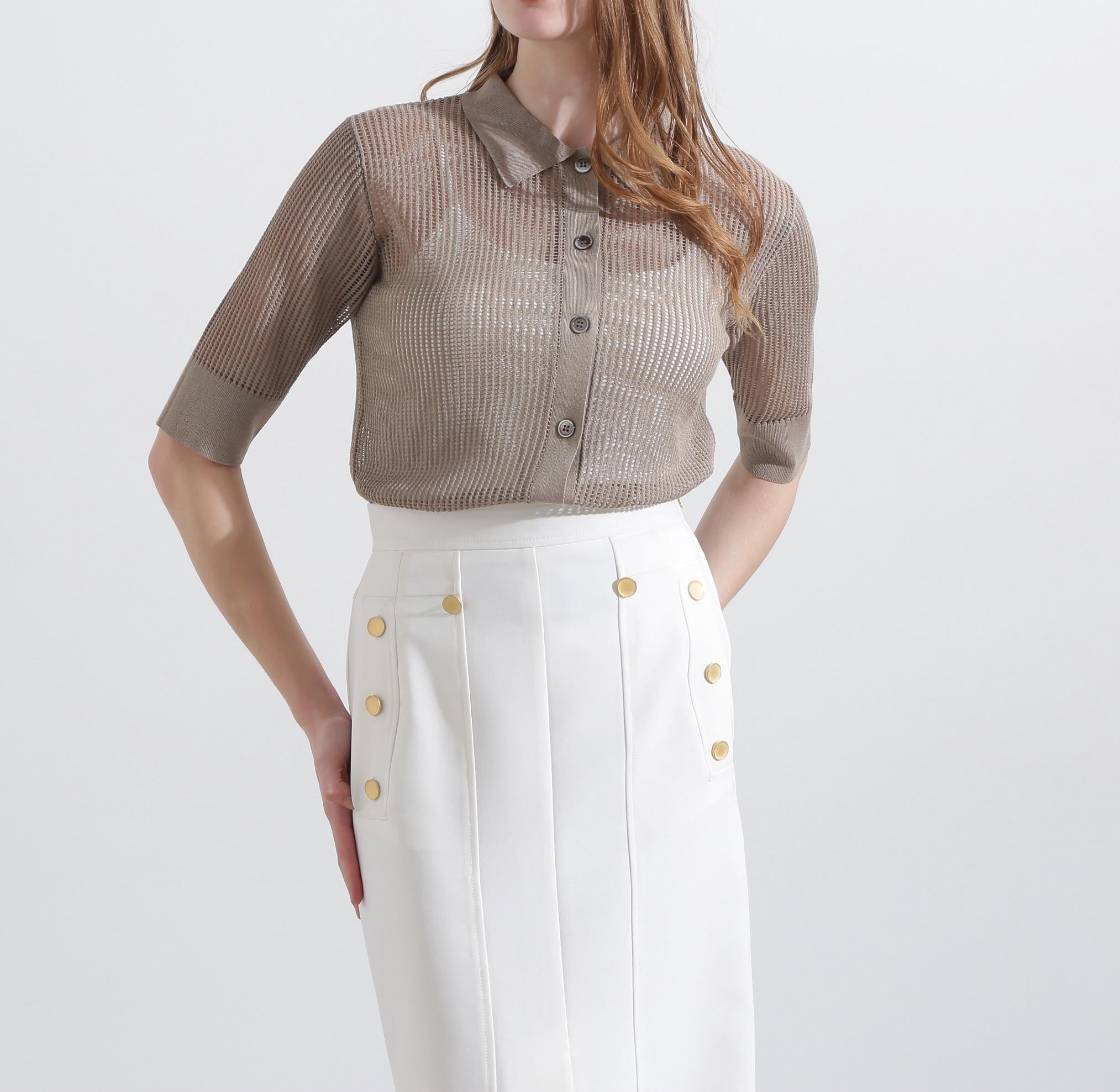 ◆シアーコンビカーディガン モカ6