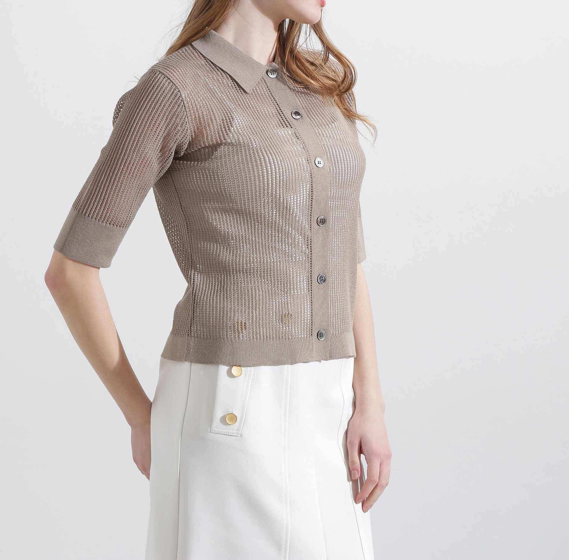 ◆シアーコンビカーディガン モカ6