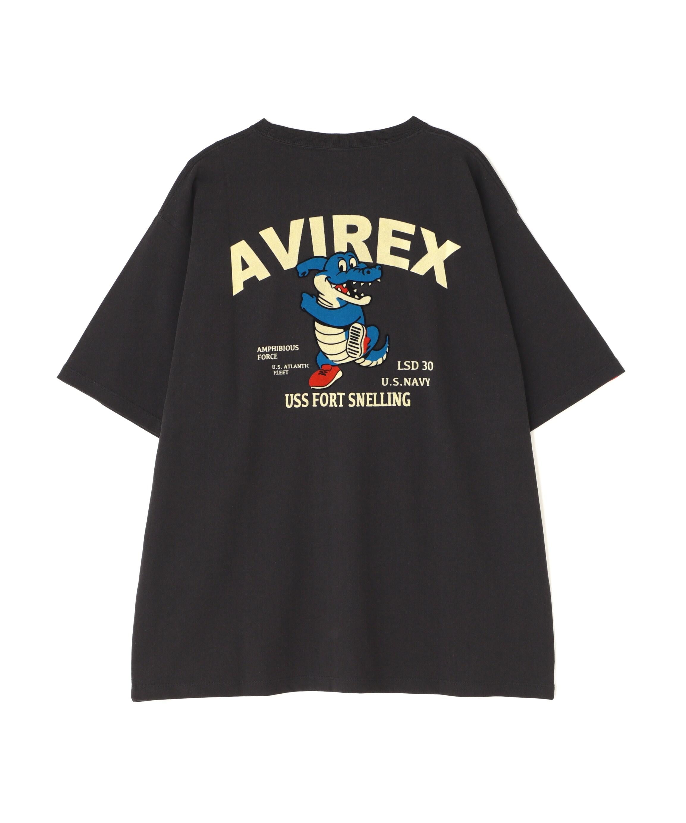 《WER&DEPOT限定》USS FO>T SNELLING T-SHI>T / USS フォートスネリング Tシャツ / AVI>EX  ブラック