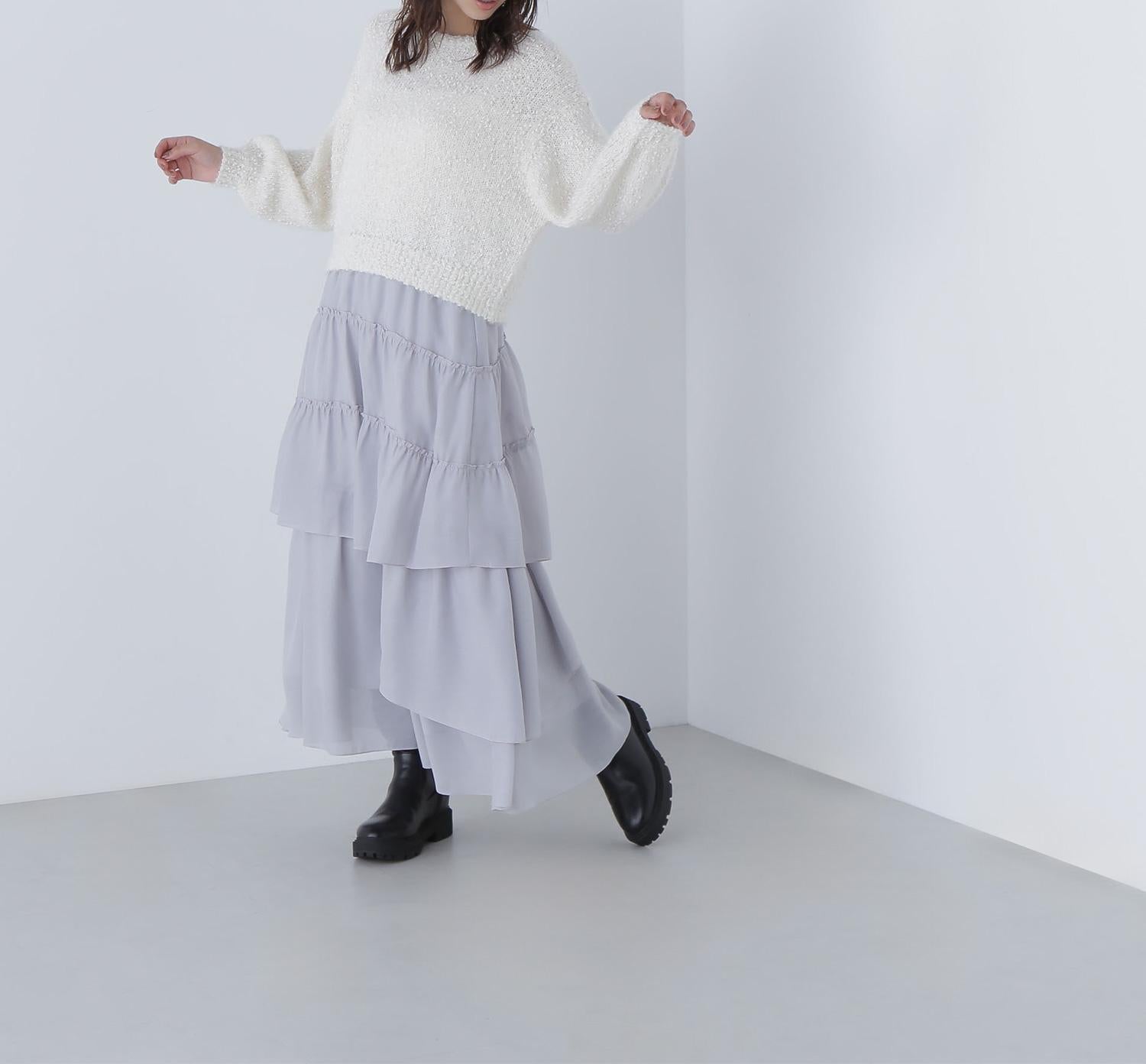 フェザーネップニット オフホワイト1