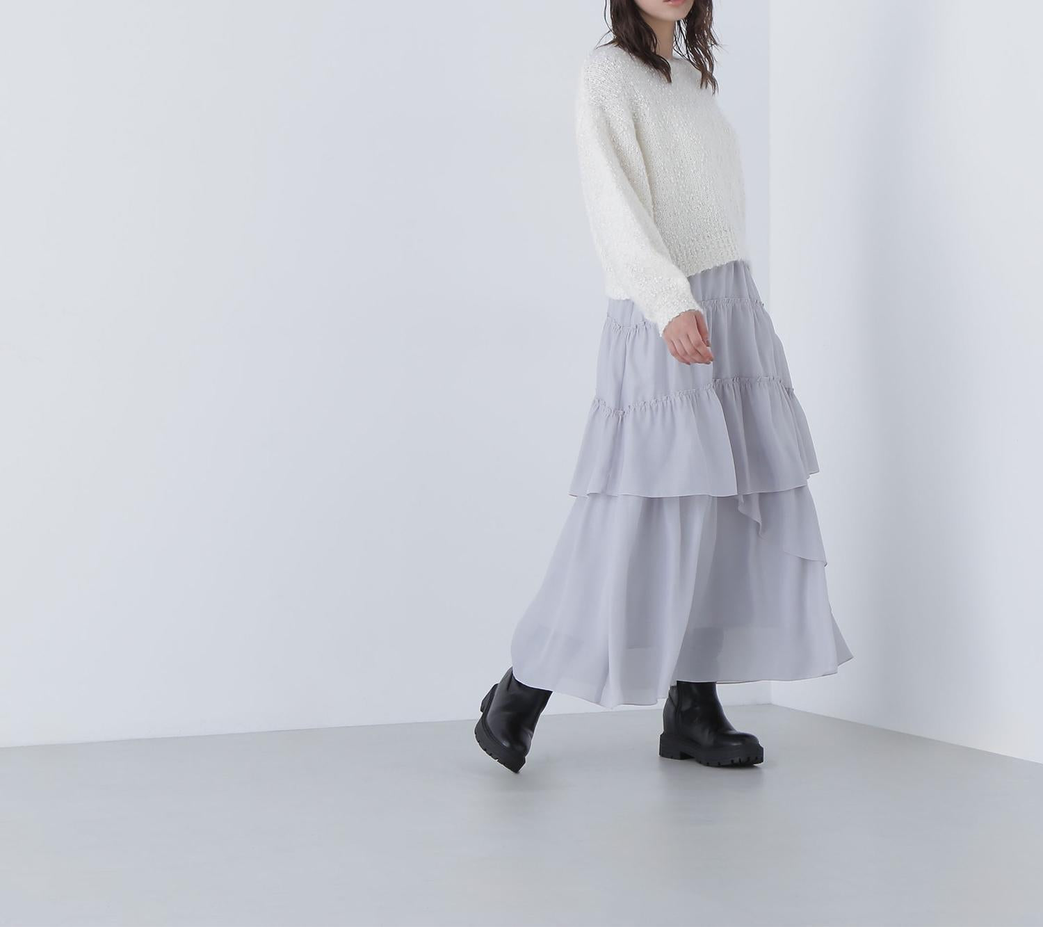 フェザーネップニット オフホワイト1