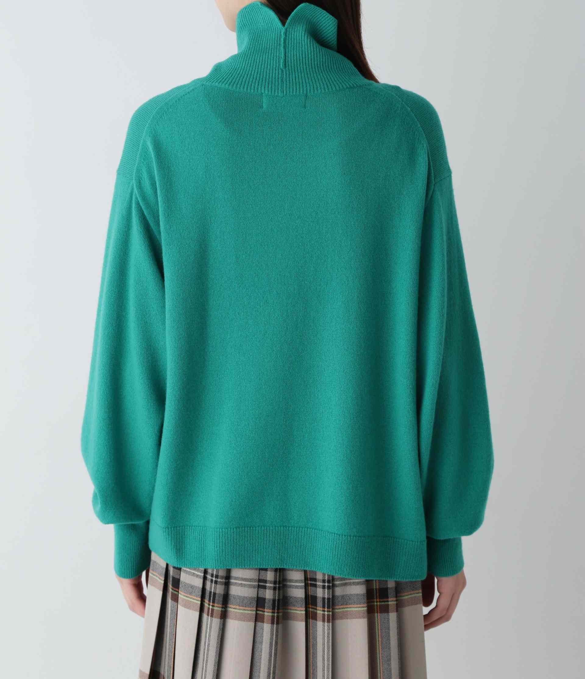 ◆ソフトタッチウールハイネックプルオーバー グリーン