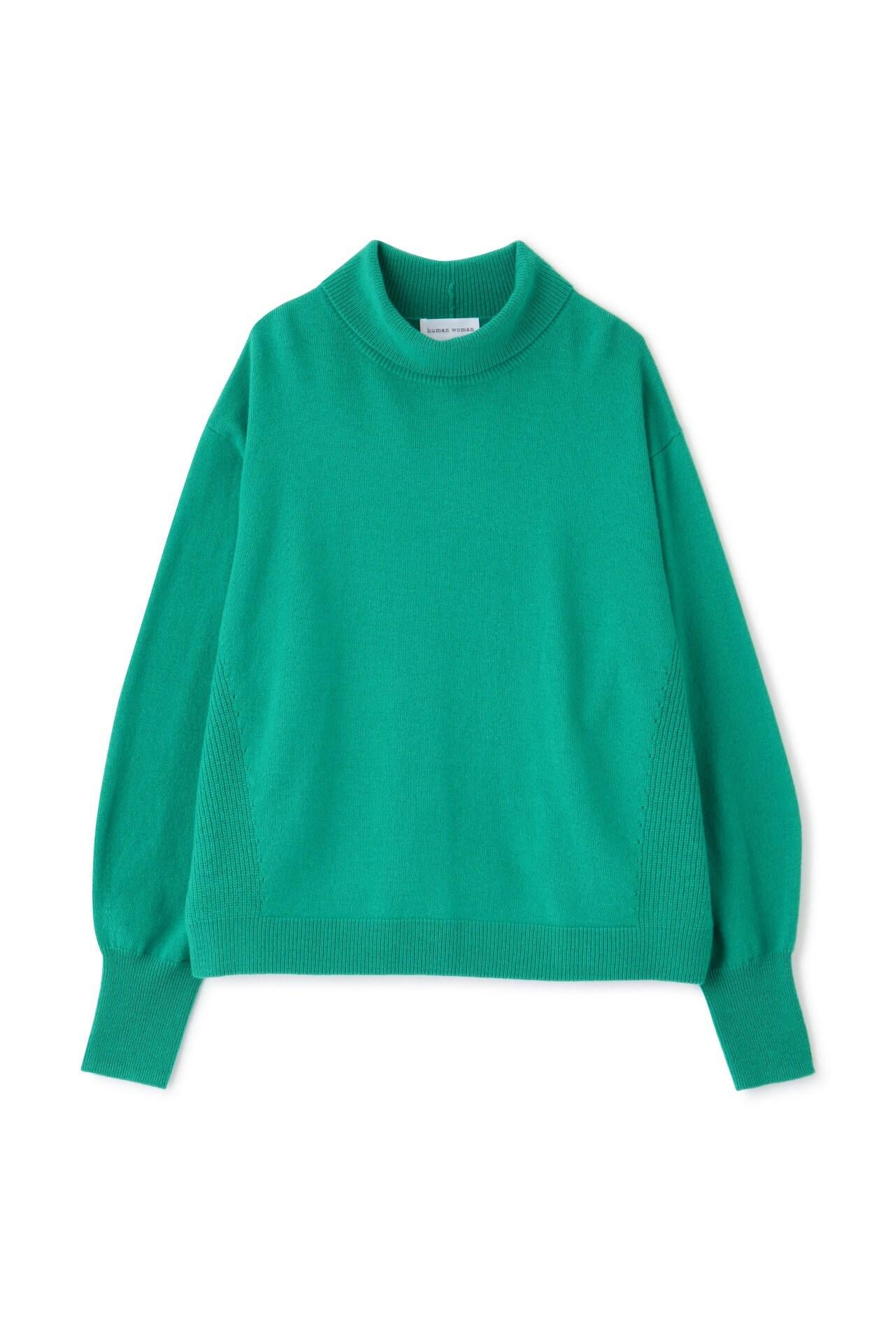 ◆ソフトタッチウールハイネックプルオーバー グリーン