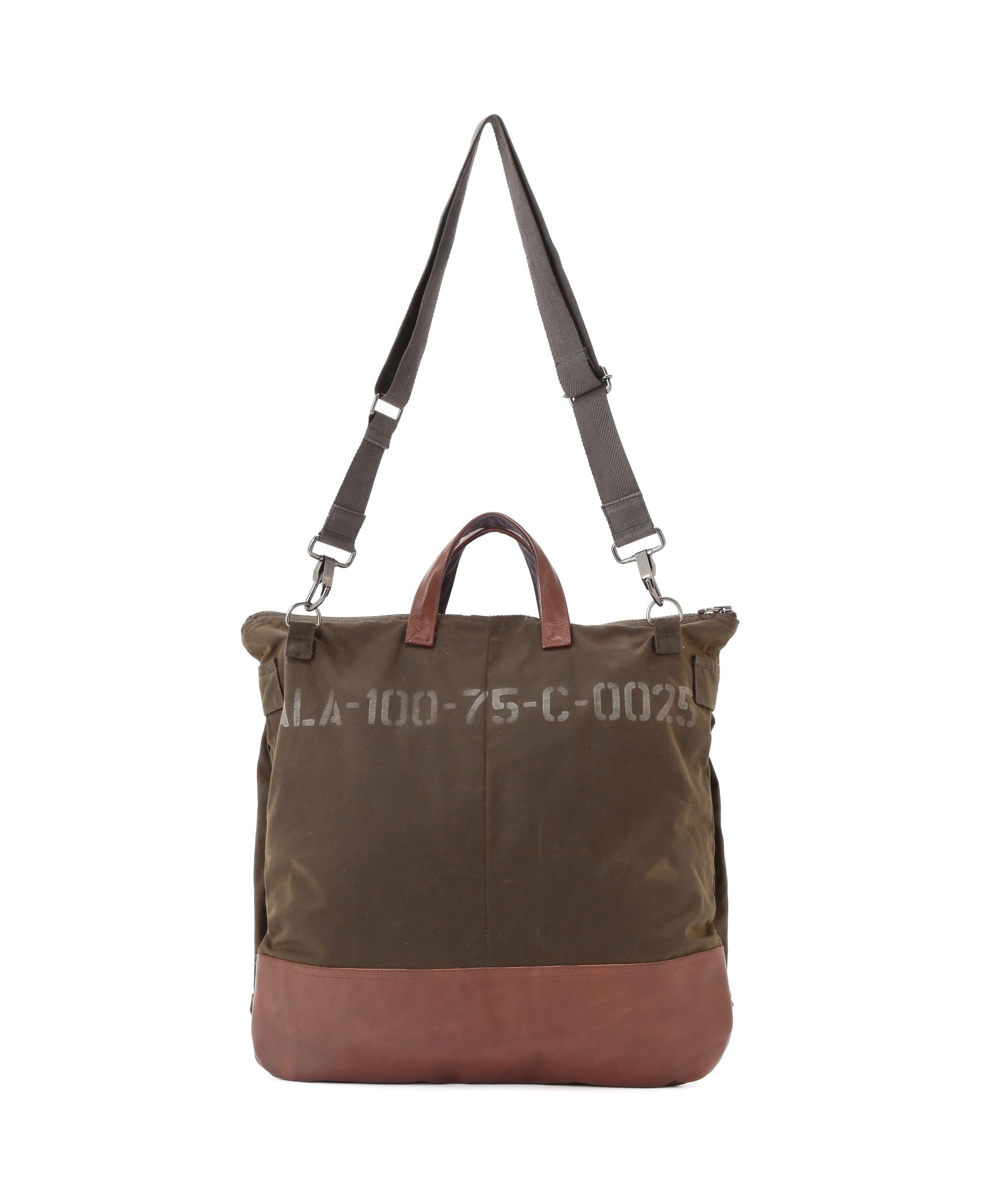 MILITA>Y FAR>IC OILED CLOTH HELMET RAG オリーブ
